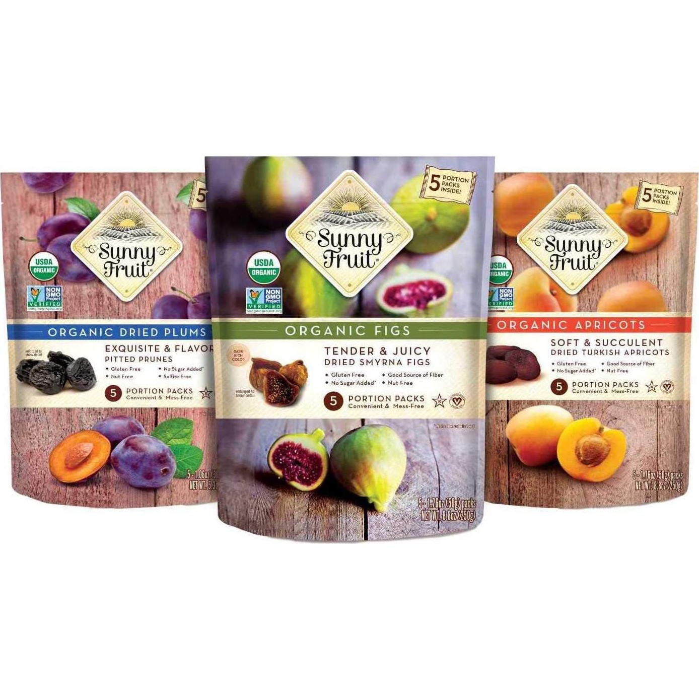 Surtido de Frutas Secas Orgánicas Sunny Fruit - 6 Bolsas de 30 Porciones