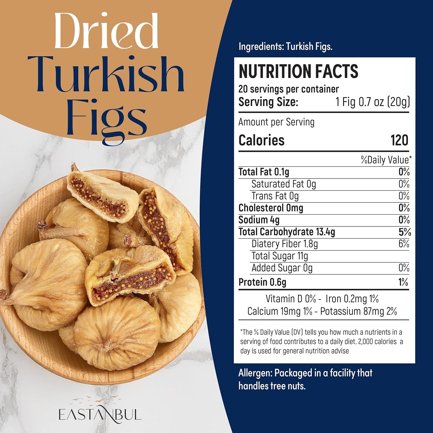 Higos Secos Turcos Eastanbul 410g Sin Azúcar Añadido