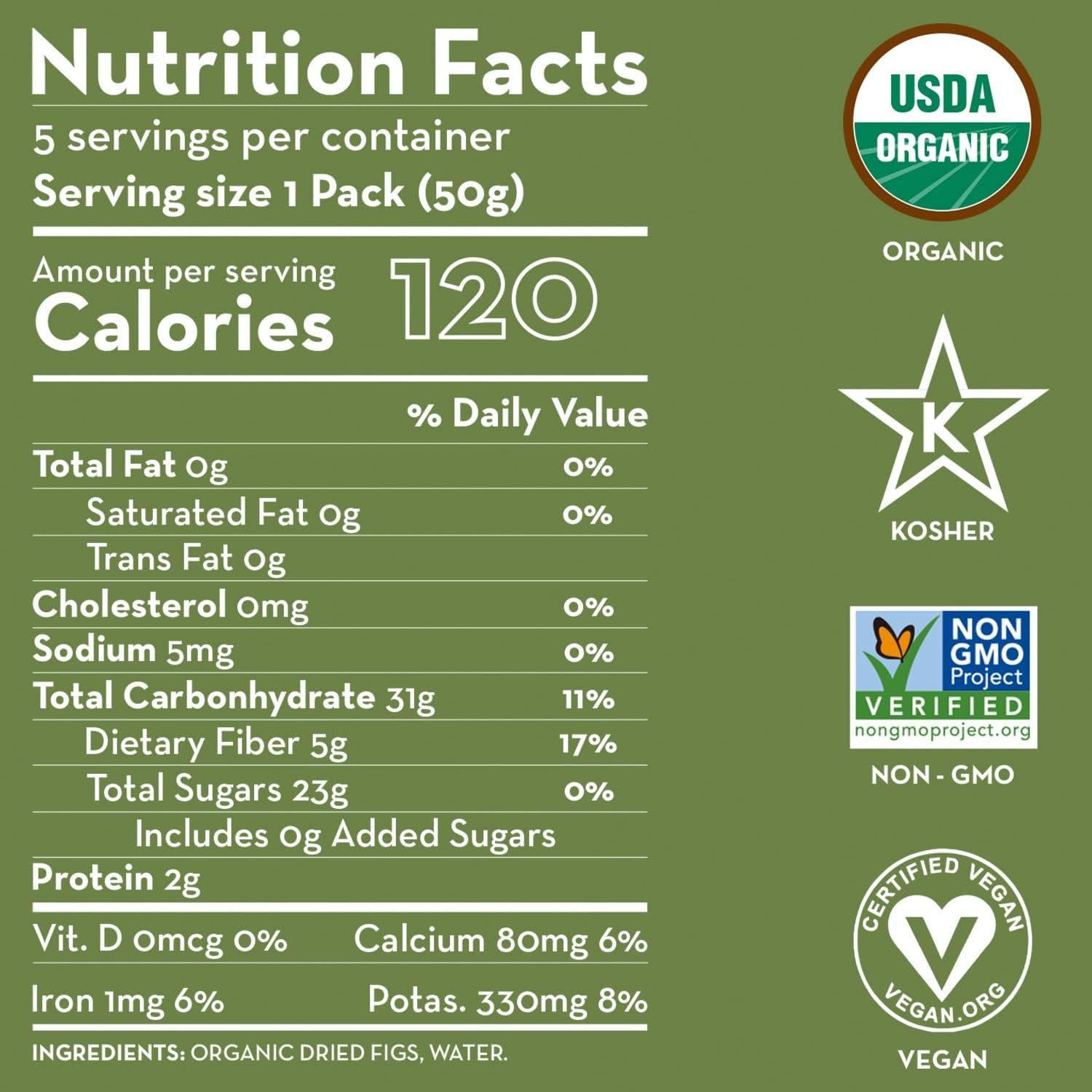 Higos Secos Orgánicos Sunny Fruit - Paquete de 10 x 50g