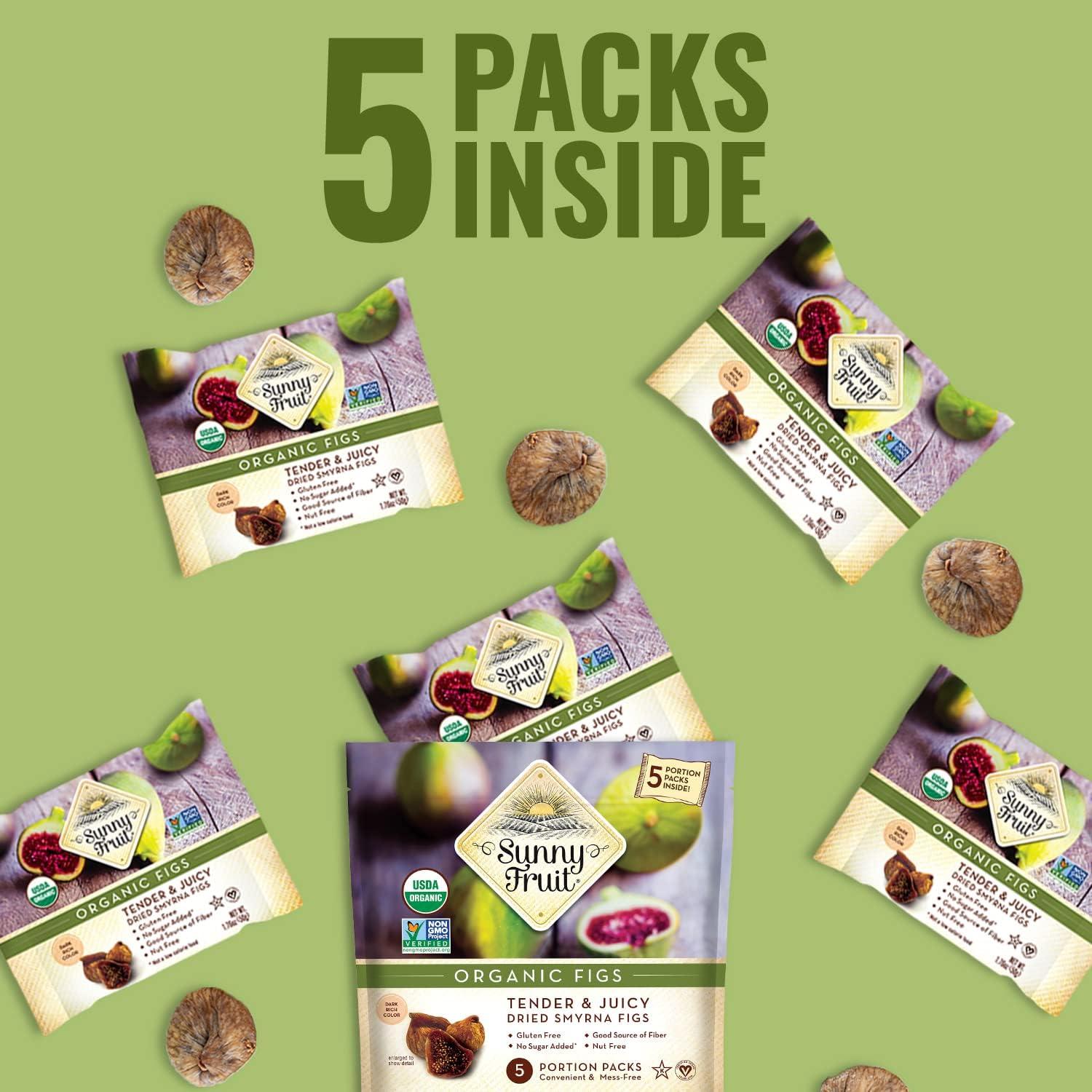 Higos Secos Orgánicos Sunny Fruit - Paquete de 10 x 50g