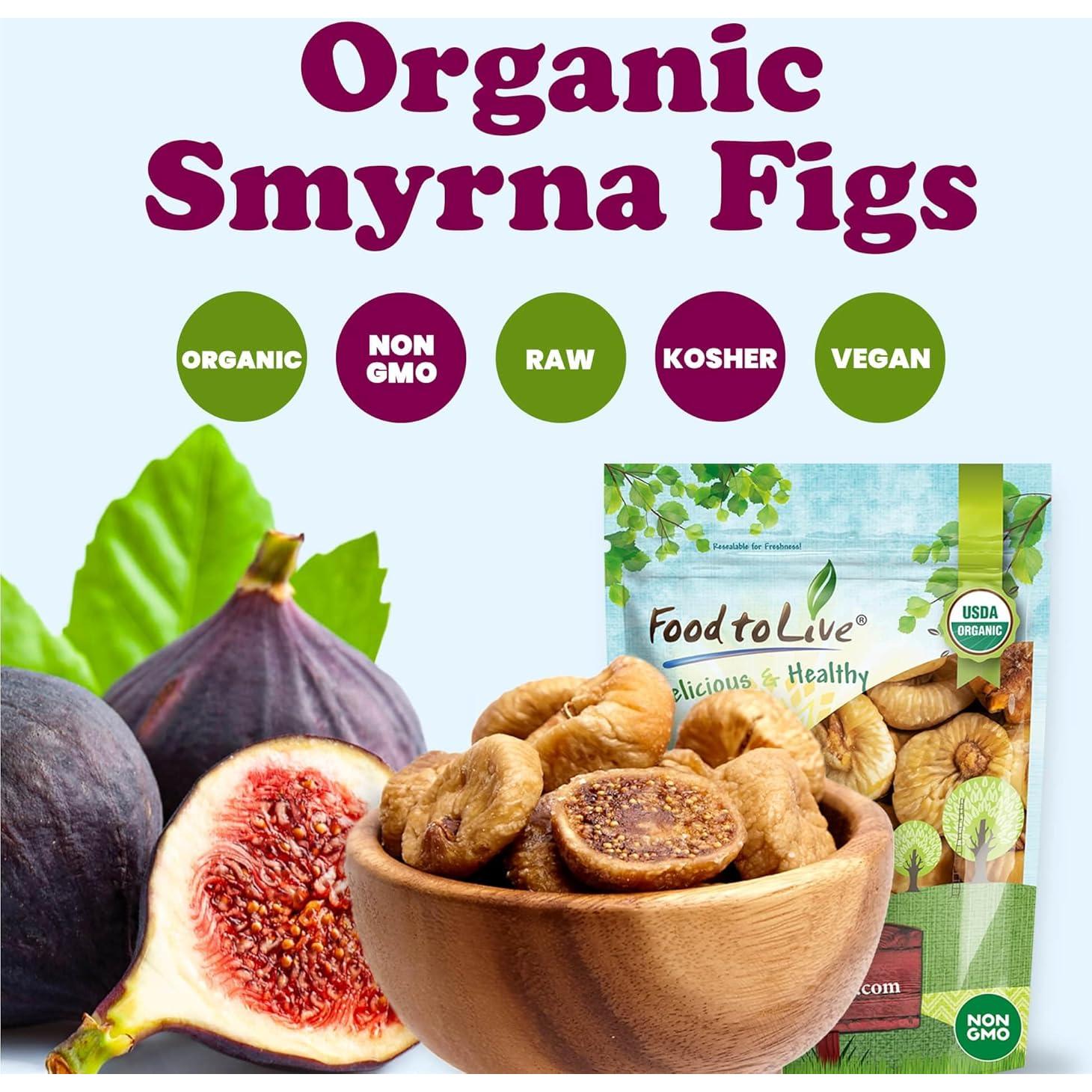 Higos Orgánicos Smyrna Food to Live 0.91 kg - Sin Azúcar Añadido
