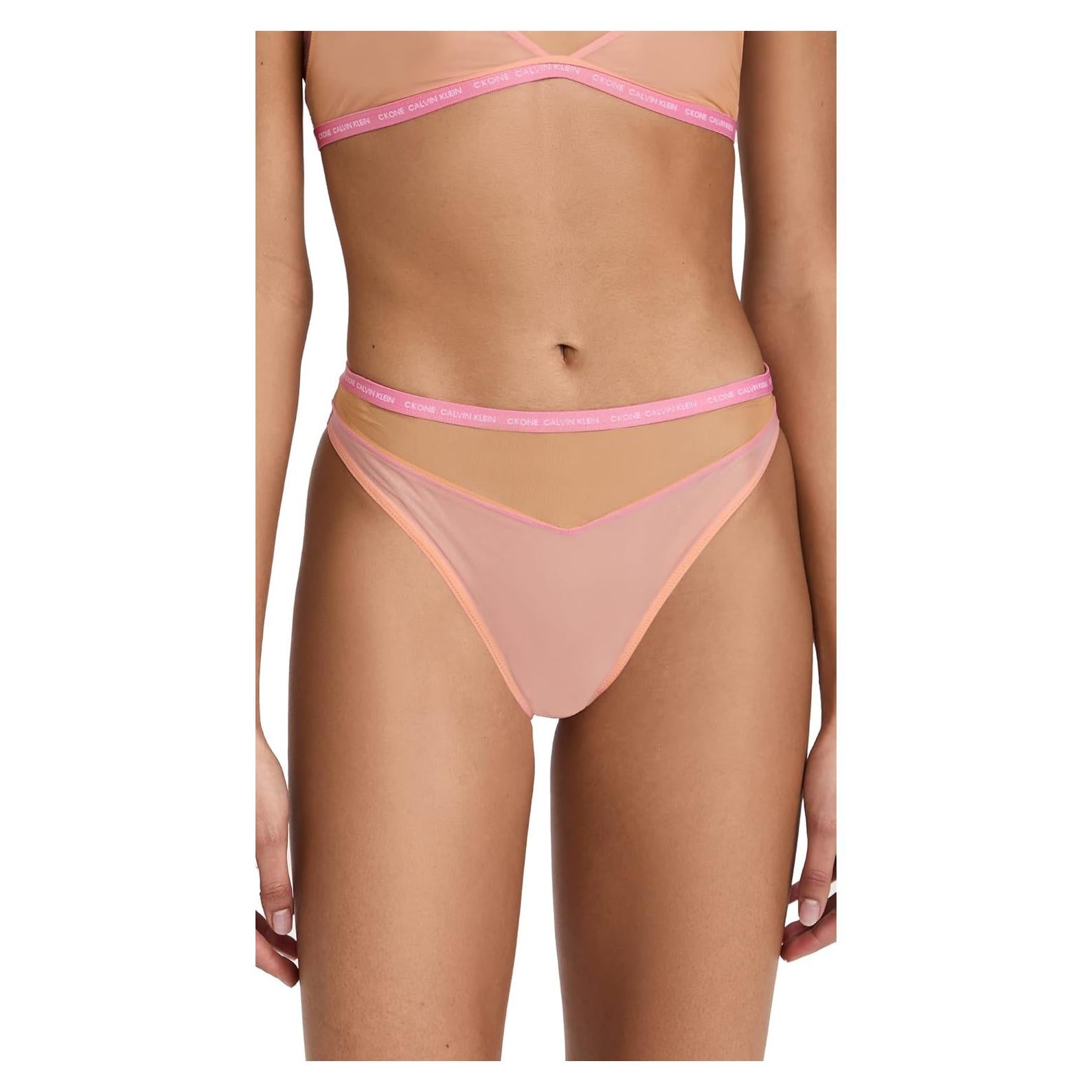 Tanga de mujer Calvin Klein CK One Sheer Pride Mediano Naranja