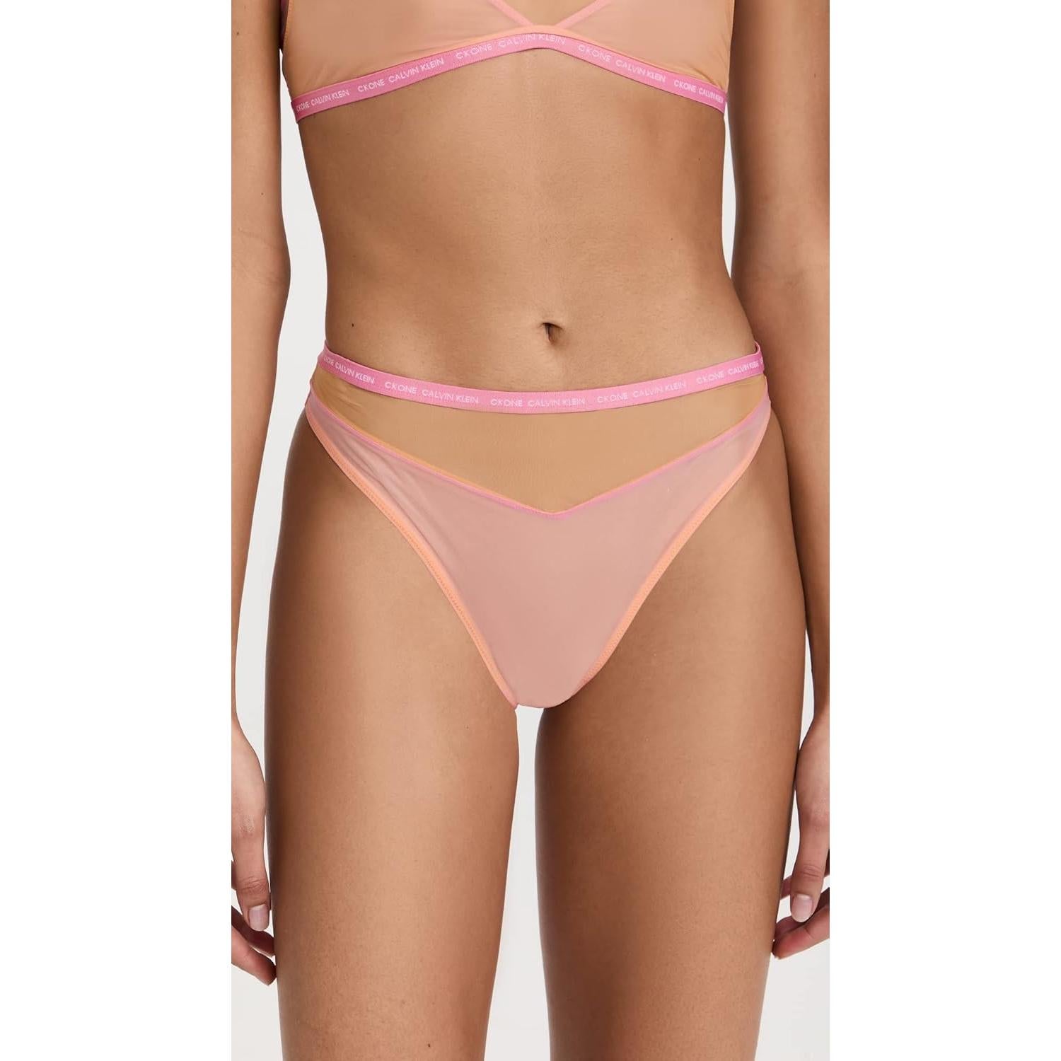 Tanga de mujer Calvin Klein CK One Sheer Pride Mediano Naranja