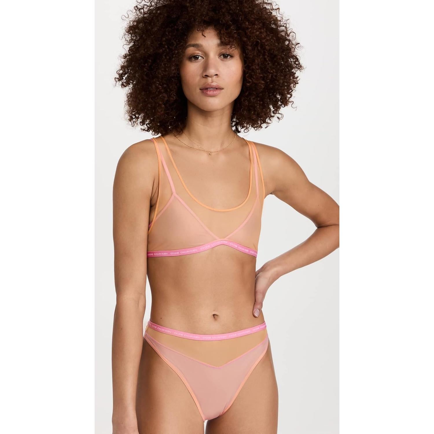 Tanga de mujer Calvin Klein CK One Sheer Pride Mediano Naranja