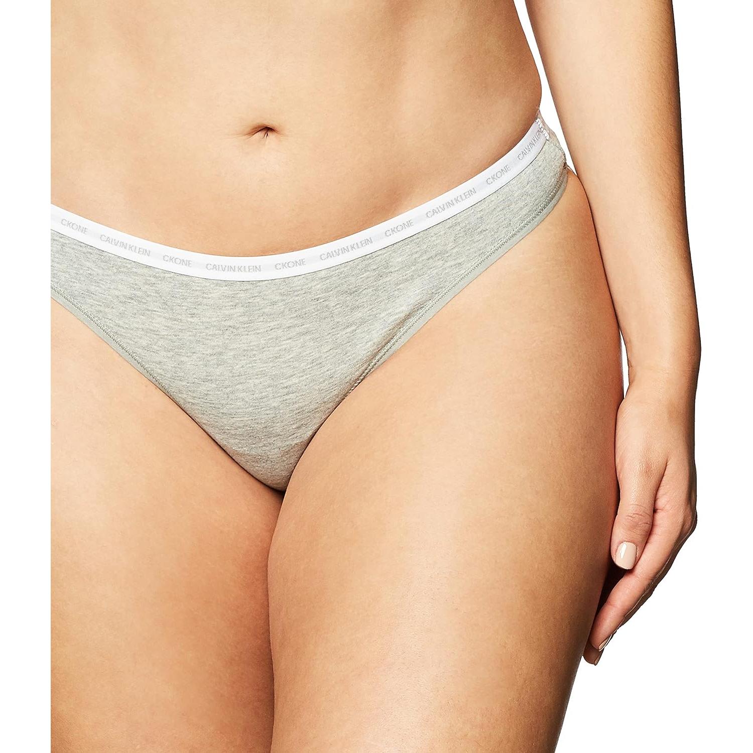 Tanga de Algodón Elástico Calvin Klein CK One Gris Mediano