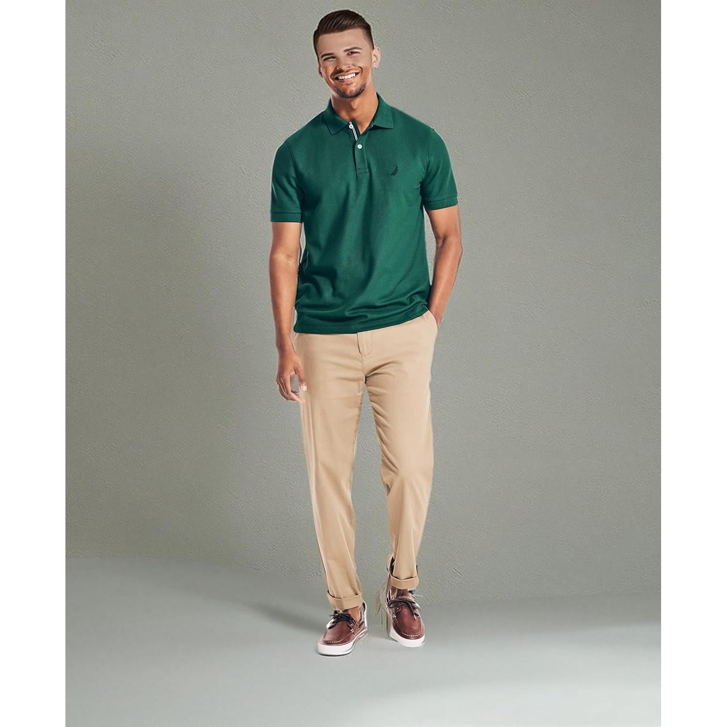 Camisa Polo de Rendimiento Nautica Hombre Verde Marea XXL