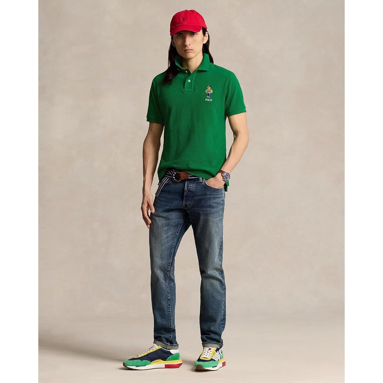 Camisa Polo de Malla Ralph Lauren Hombre Oso Verde X-Large