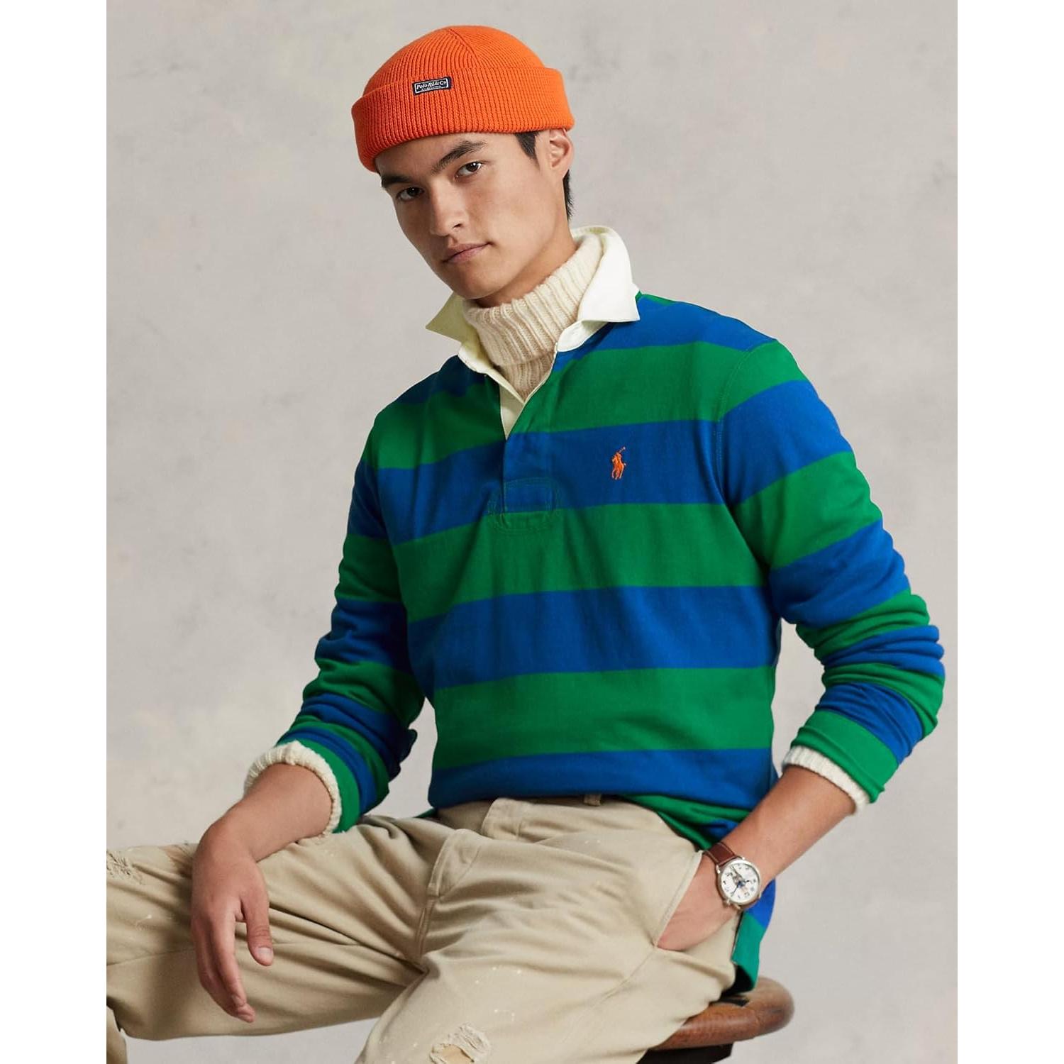 Camiseta Rugby Polo Ralph Lauren Hombres Verde Azul Mu