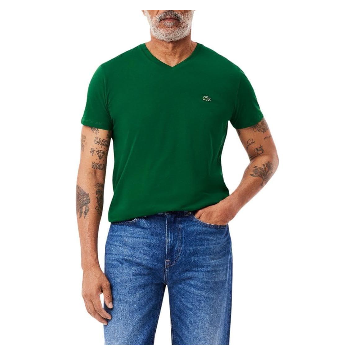 Camiseta de Algodón Pima Lacoste Hombre 3X Grande Verde