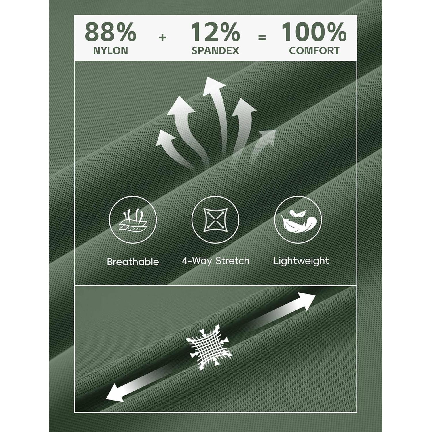 Camisa Polo de Manga Larga COOFANDY para Hombre Verde Militar