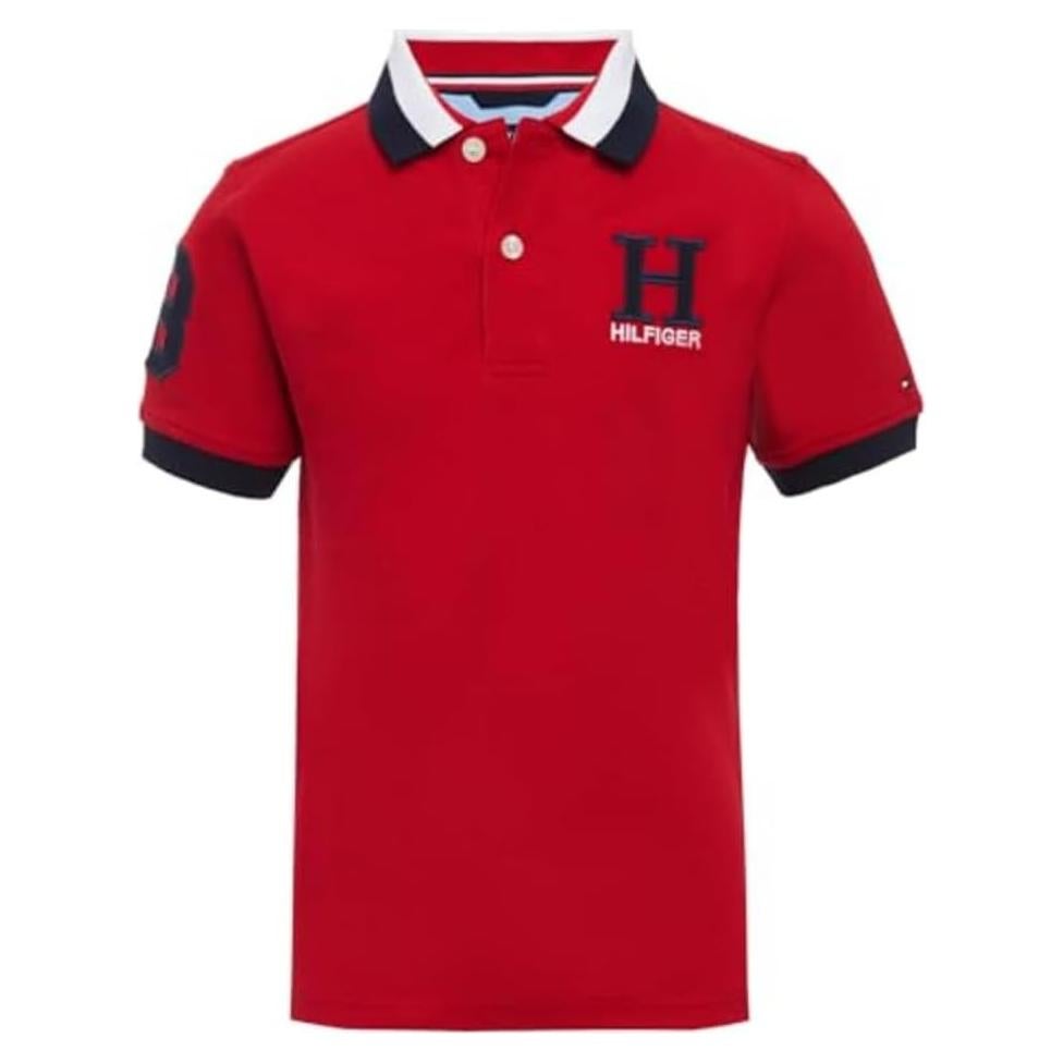 Camisa Polo Infantil Tommy Hilfiger Roja 2T a 20, Manga Corta
