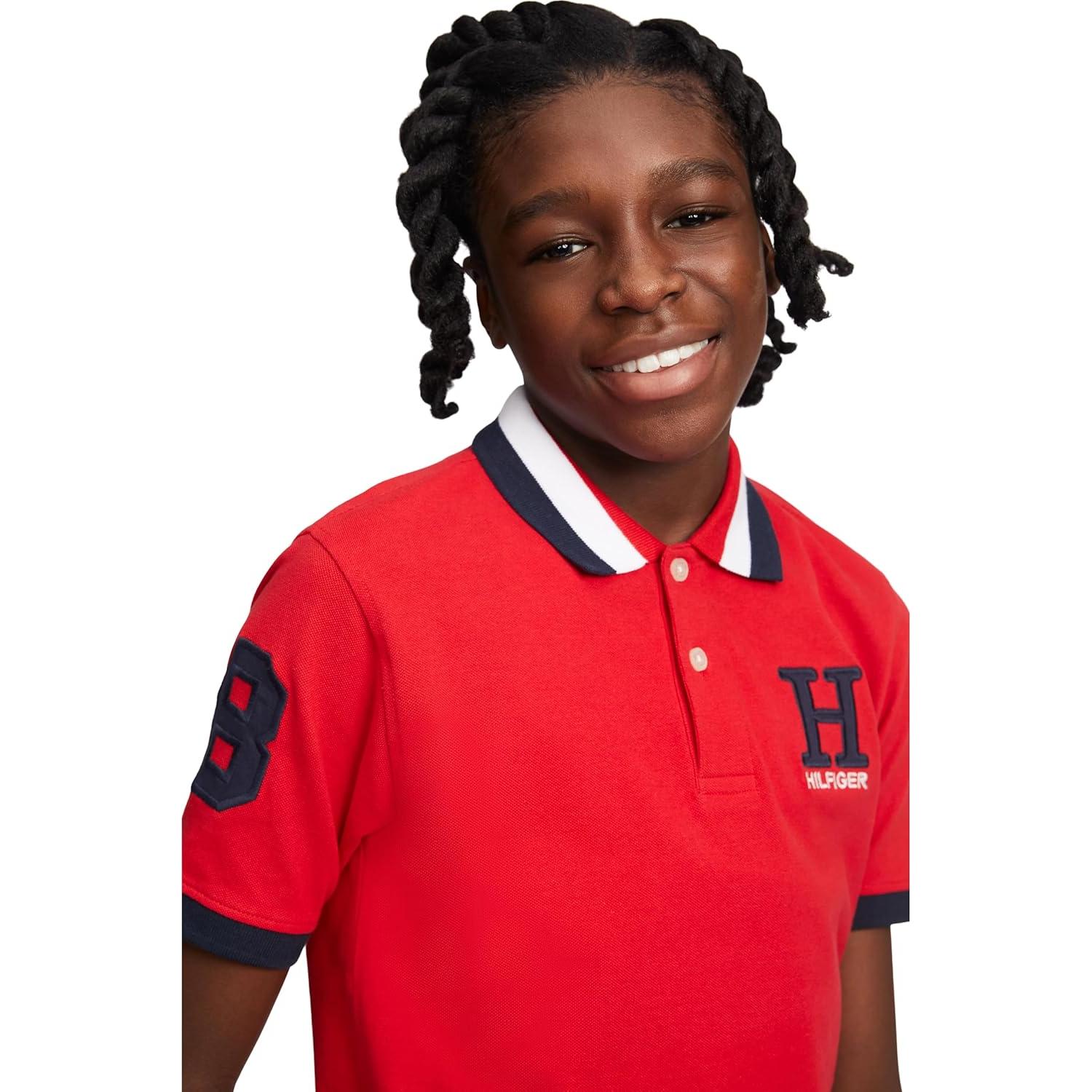 Camisa Polo Infantil Tommy Hilfiger Roja 2T a 20, Manga Corta