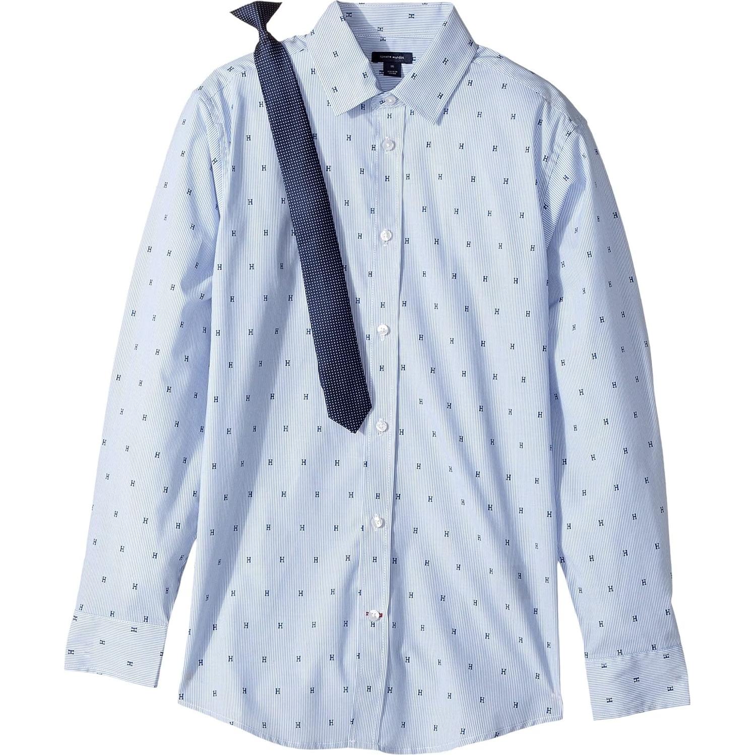 Camisa de Vestir Manga Larga Niños Tommy Hilfiger Azul 8