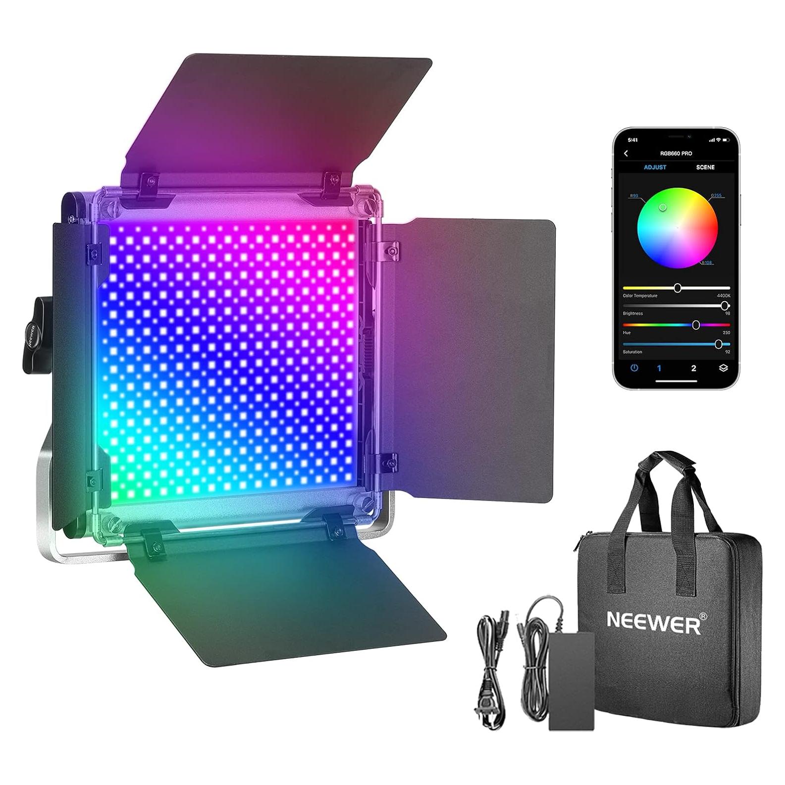 Luz LED NEEWER 660 PRO RGB 50W Control APP 360°
