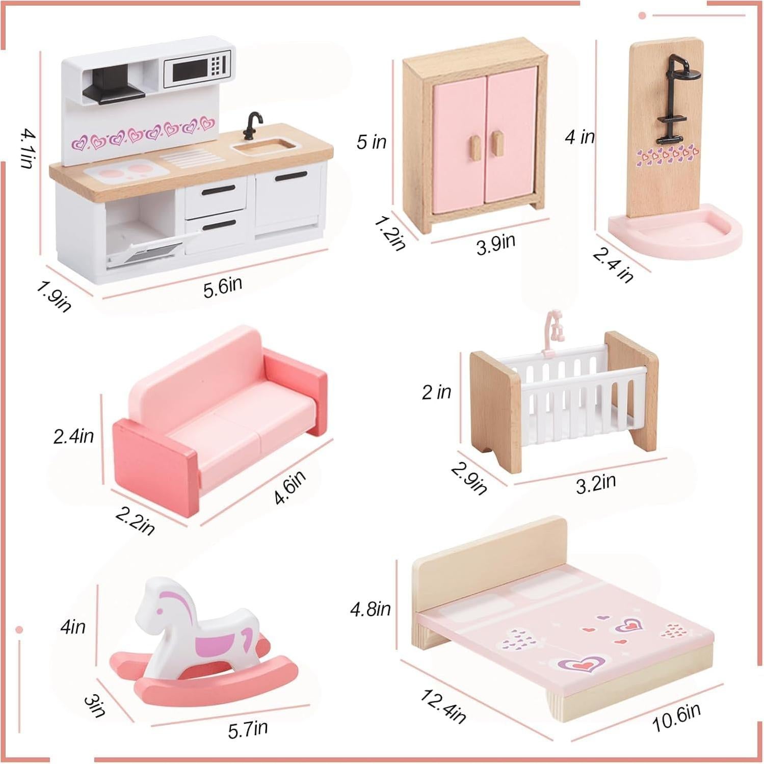 Conjunto de Muebles de Casa de Muñecas Goli Toys 32 Piezas