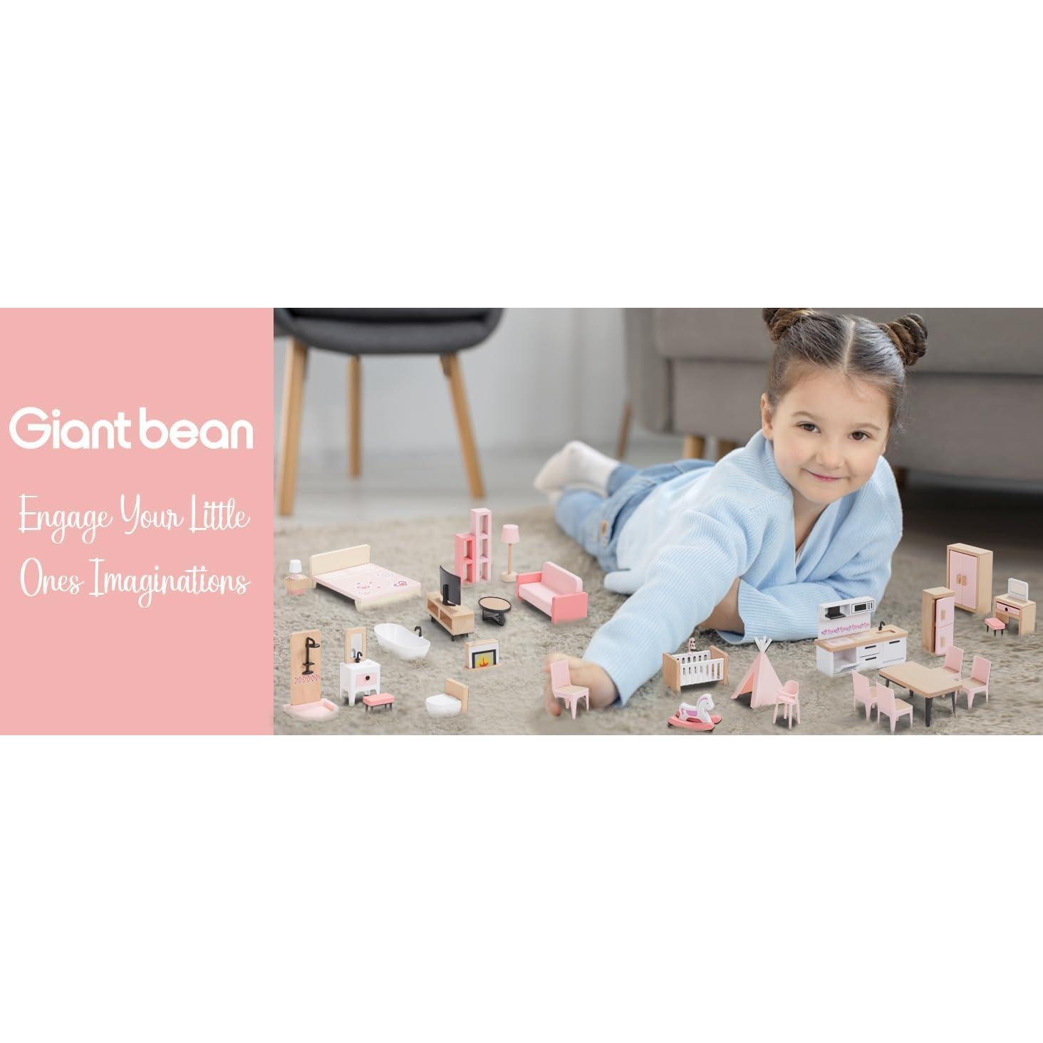 Conjunto de Muebles de Casa de Muñecas Goli Toys 32 Piezas