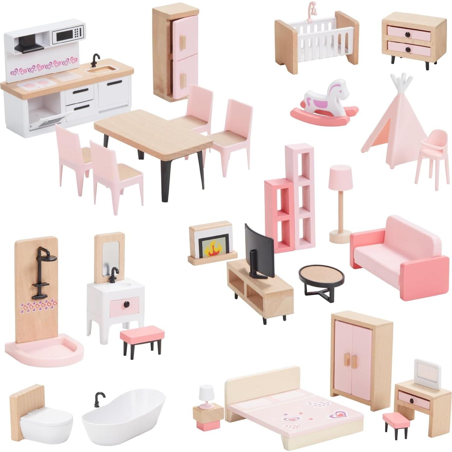 Conjunto de Muebles de Casa de Muñecas Goli Toys 32 Piezas