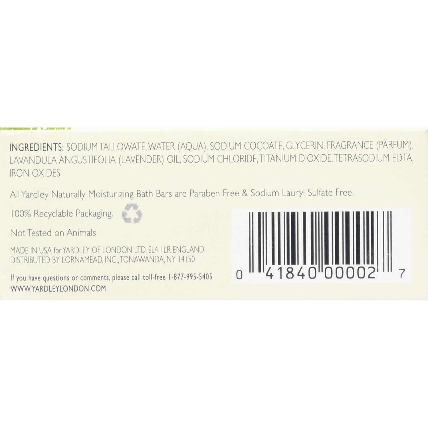 Jabón de Lavanda Inglesa Yardley London 120 g - Paquete de 8