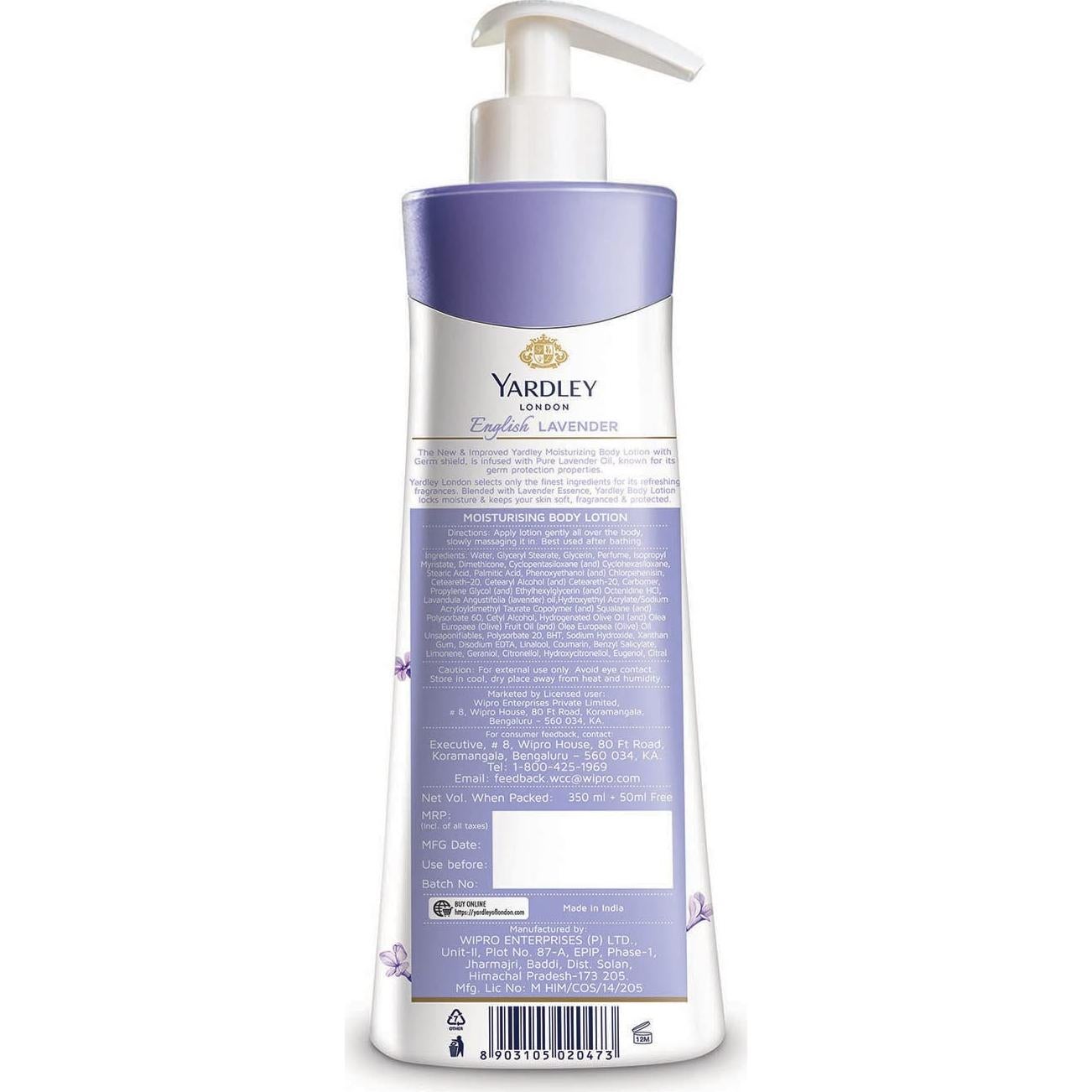 Loción de Manos y Cuerpo Yardley London Lavanda 400ml
