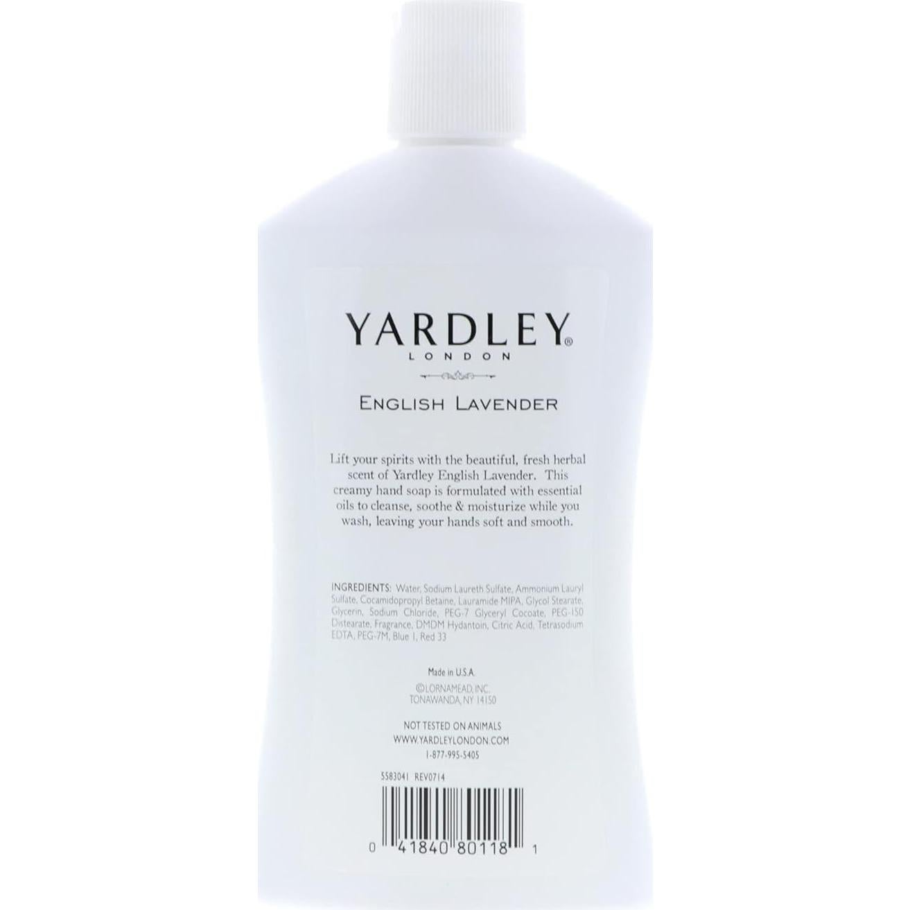 Jabón de Manos Lujo Yardley London Lavanda Inglesa 473ml - Paquete de 6