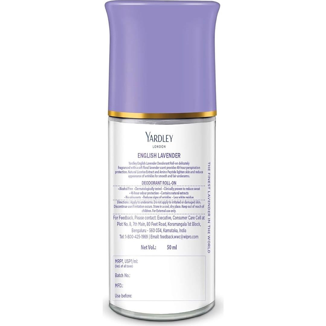 Desodorante Roll-On Yardley London Lavanda 48 g