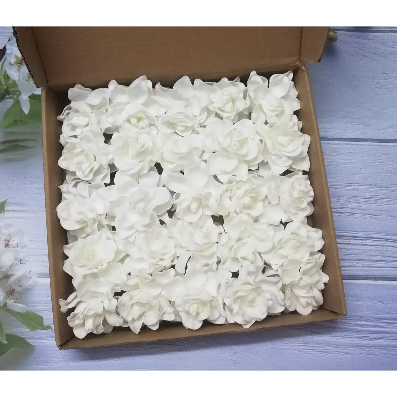 Flores Artificiales D-Seven 25pcs Gardenia Blancas para Decoración