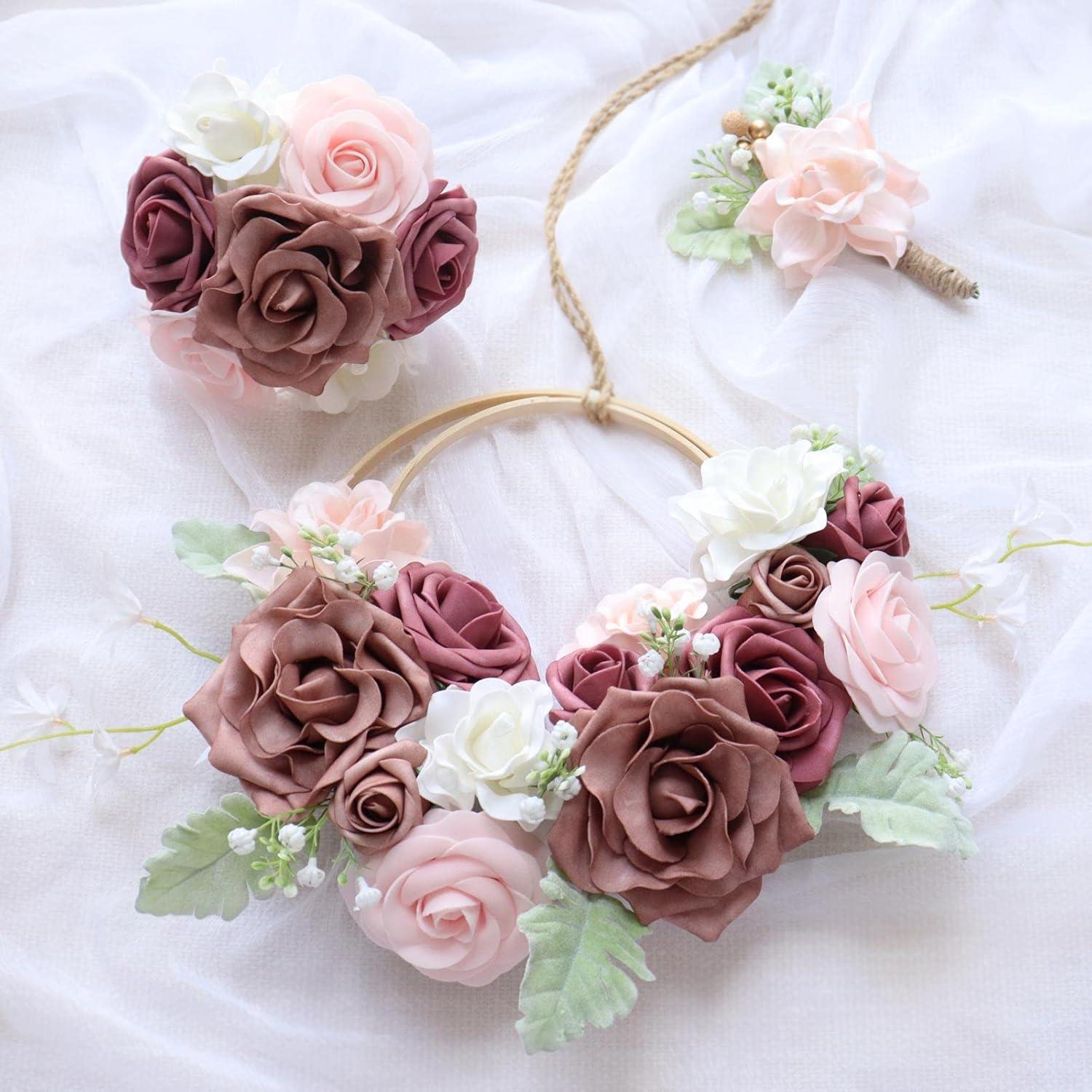 Flores Artificiales D-Seven 25pcs Gardenia Blancas para Decoración