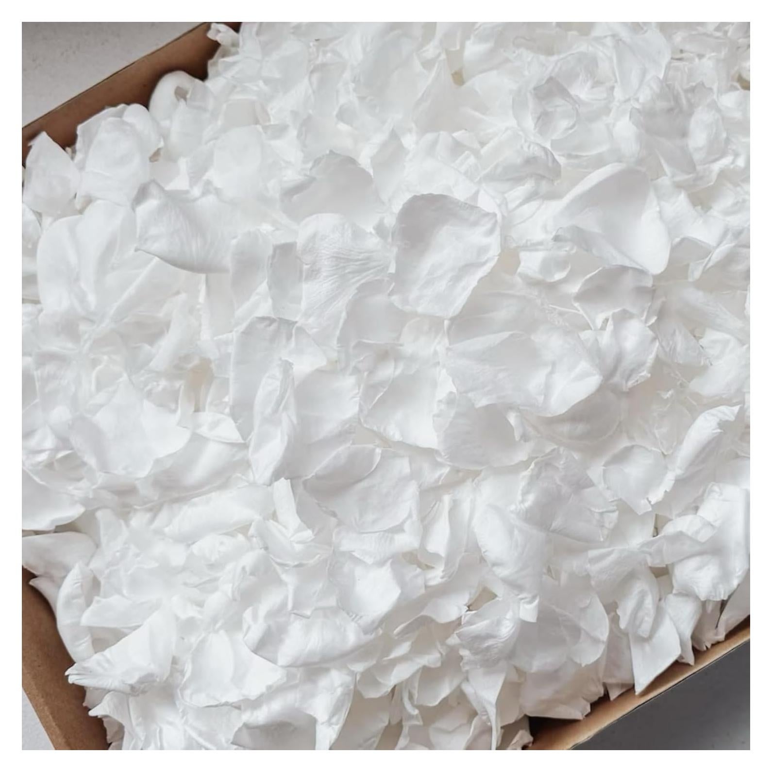 300 Pétalos de Rosa Blanca Real Eslibin para Bodas 80g