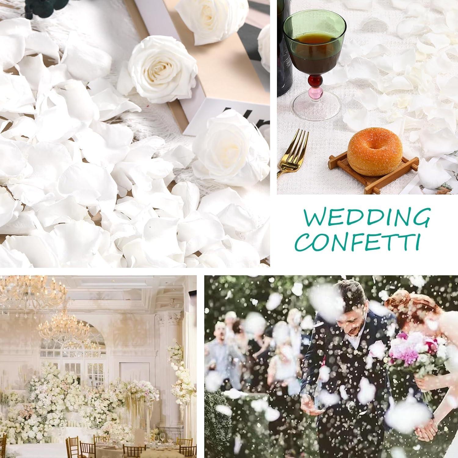 Pétalos de Rosa Secos Blancos miidii - 150 Piezas para Decoración