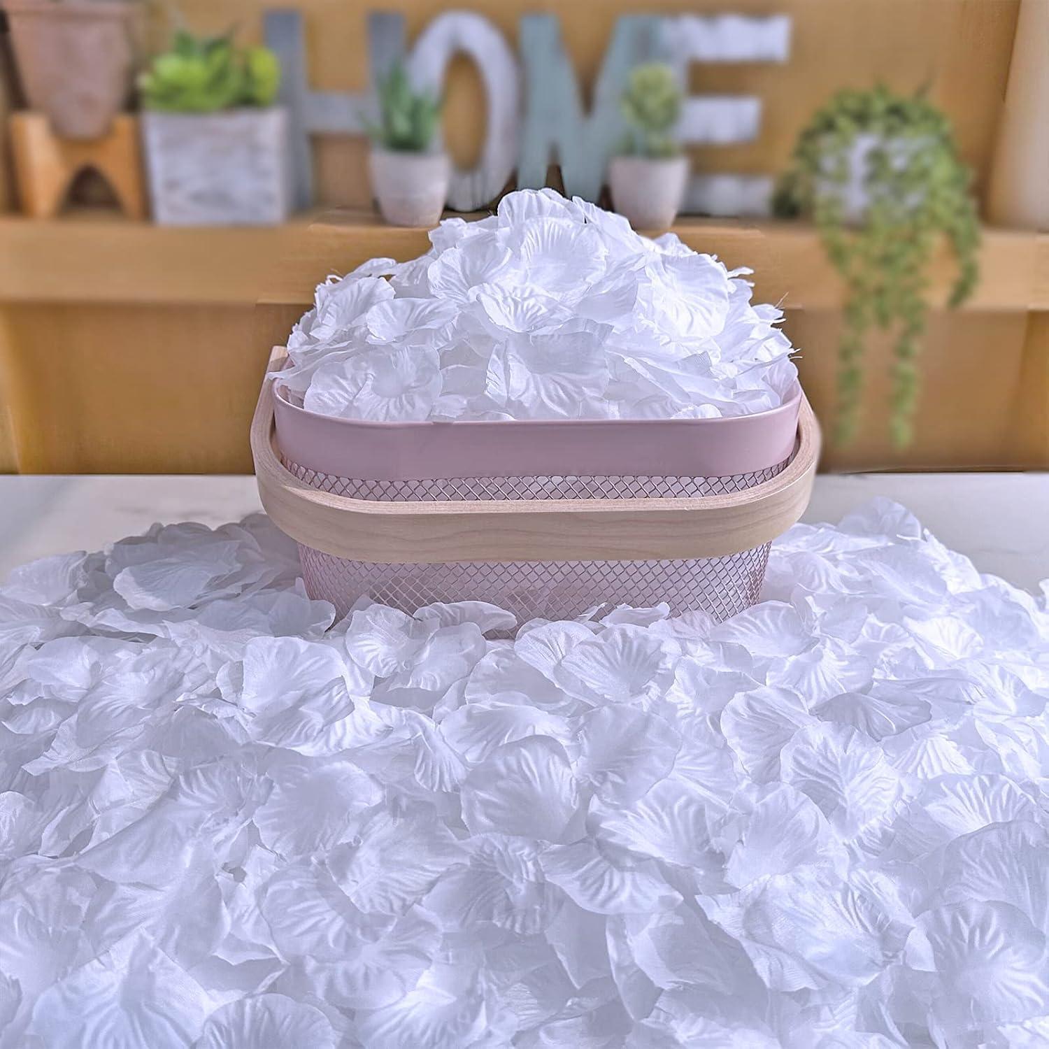 Pétalos de Rosa de Seda Blanca Winlyn - 3000 Pcs Decoración Boda