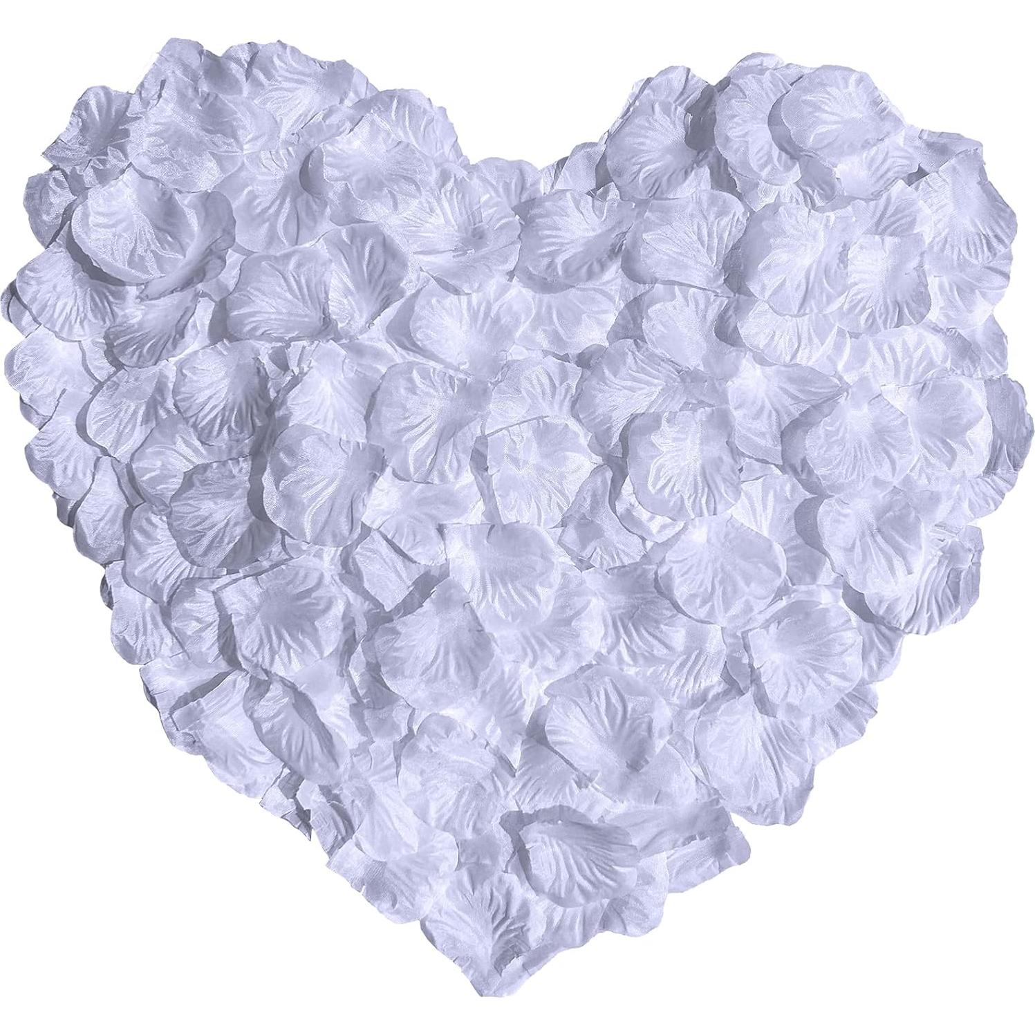 Pétalos de Rosa de Seda Blanca Winlyn - 3000 Pcs Decoración Boda