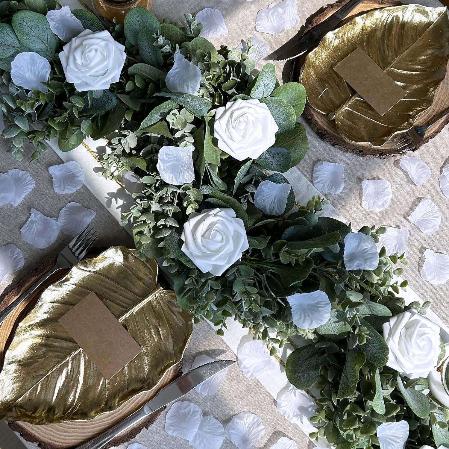 Pétalos de Rosa de Seda Blanca Winlyn - 3000 Pcs Decoración Boda