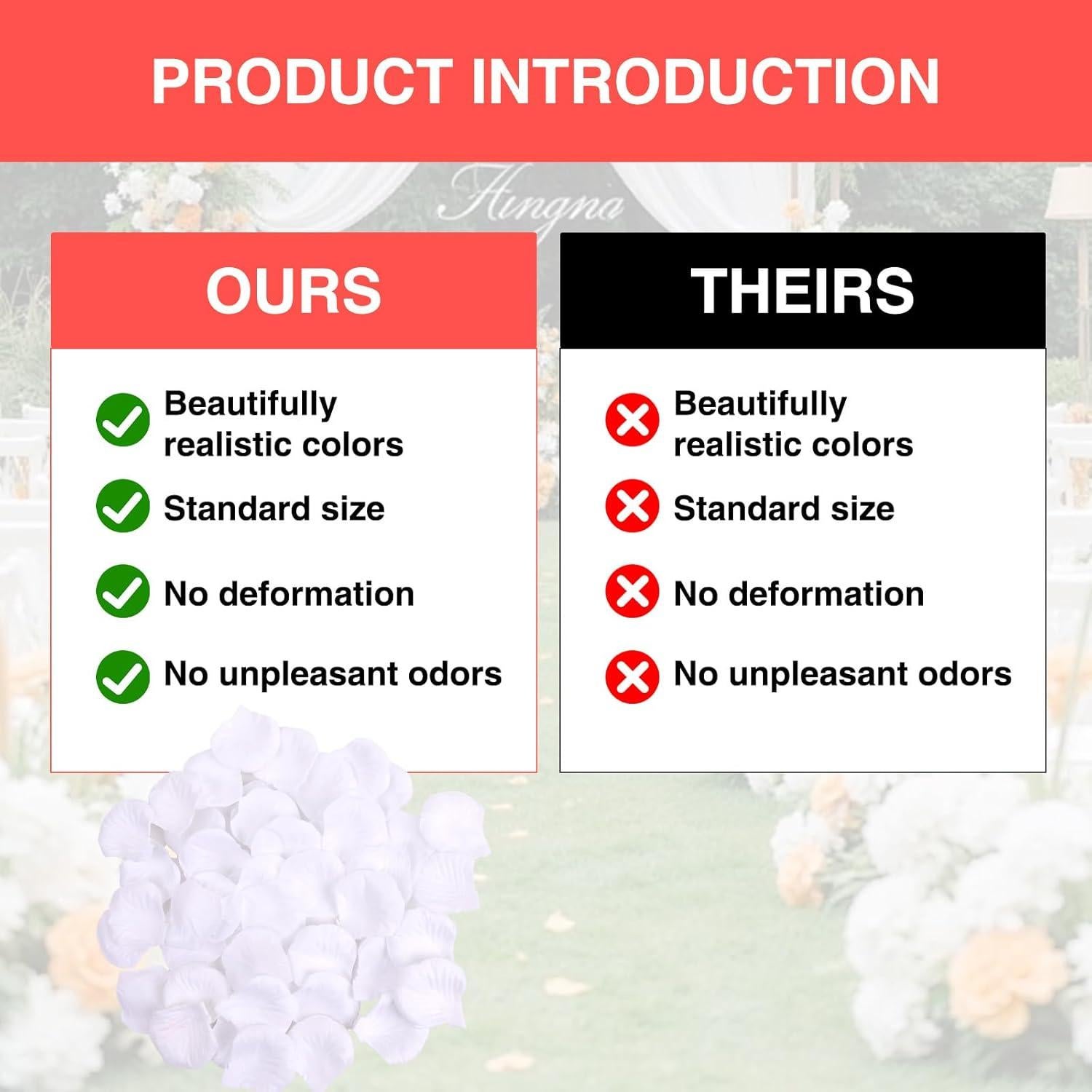 4000 Pétalos de Rosa Blancos GUSDYIT Seda Artificial Decoración