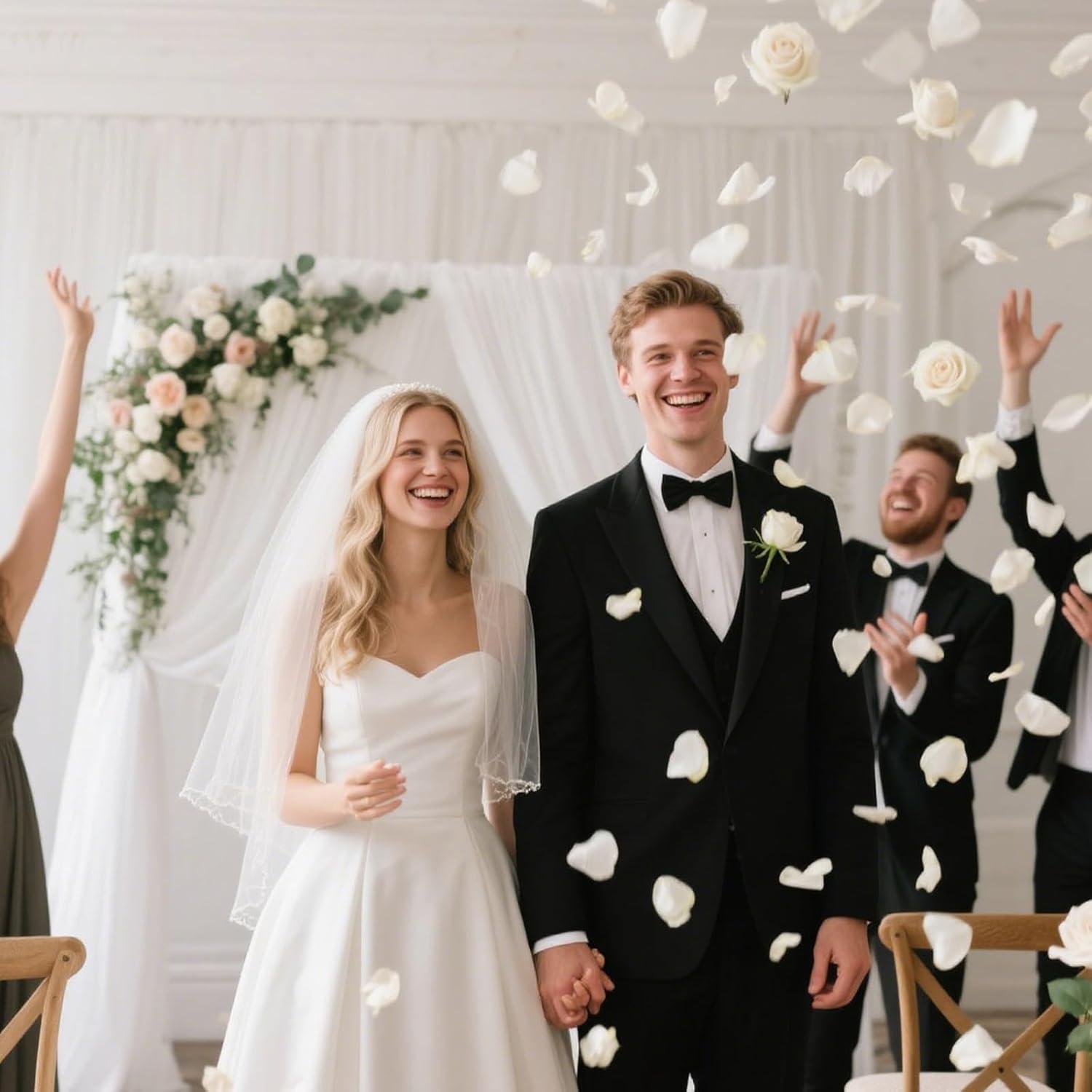 4000 Pétalos de Rosa Blancos GUSDYIT Seda Artificial Decoración