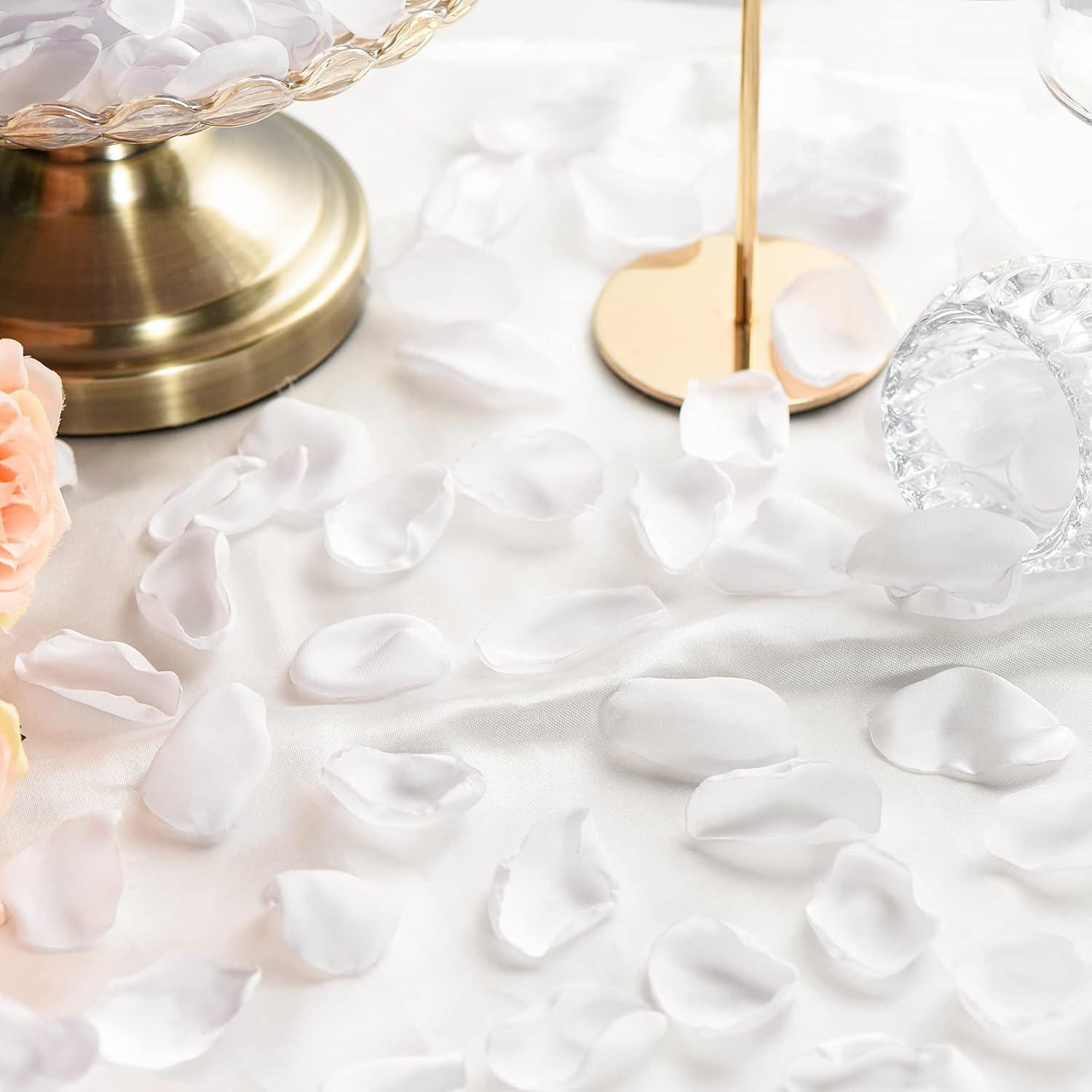 Pétalos de Rosa Blancos Artificiales 300pcs Seda Neaticoo