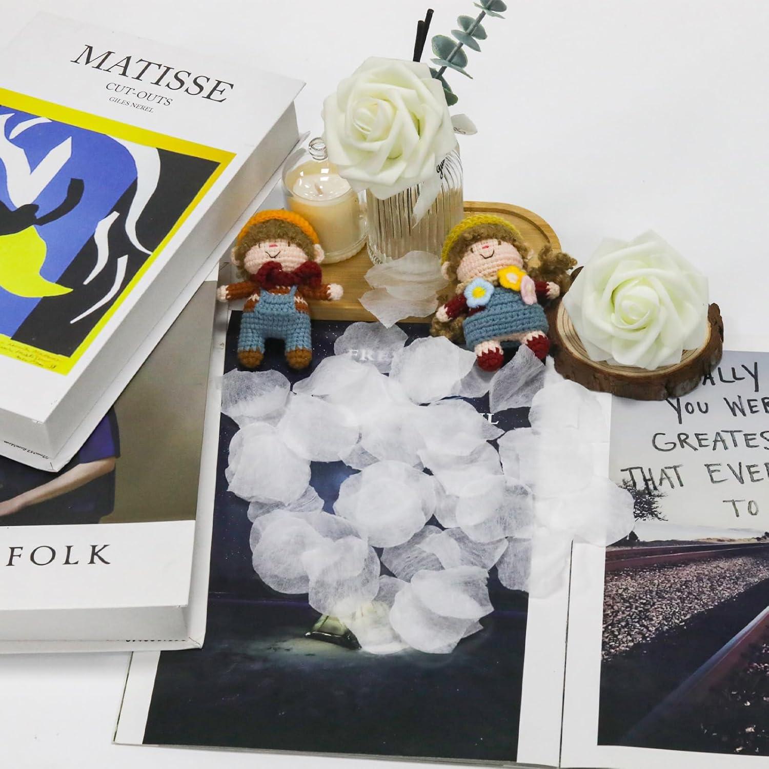 500 Pétalos de Rosa Blanca Artificial Yinluluna para Decoración