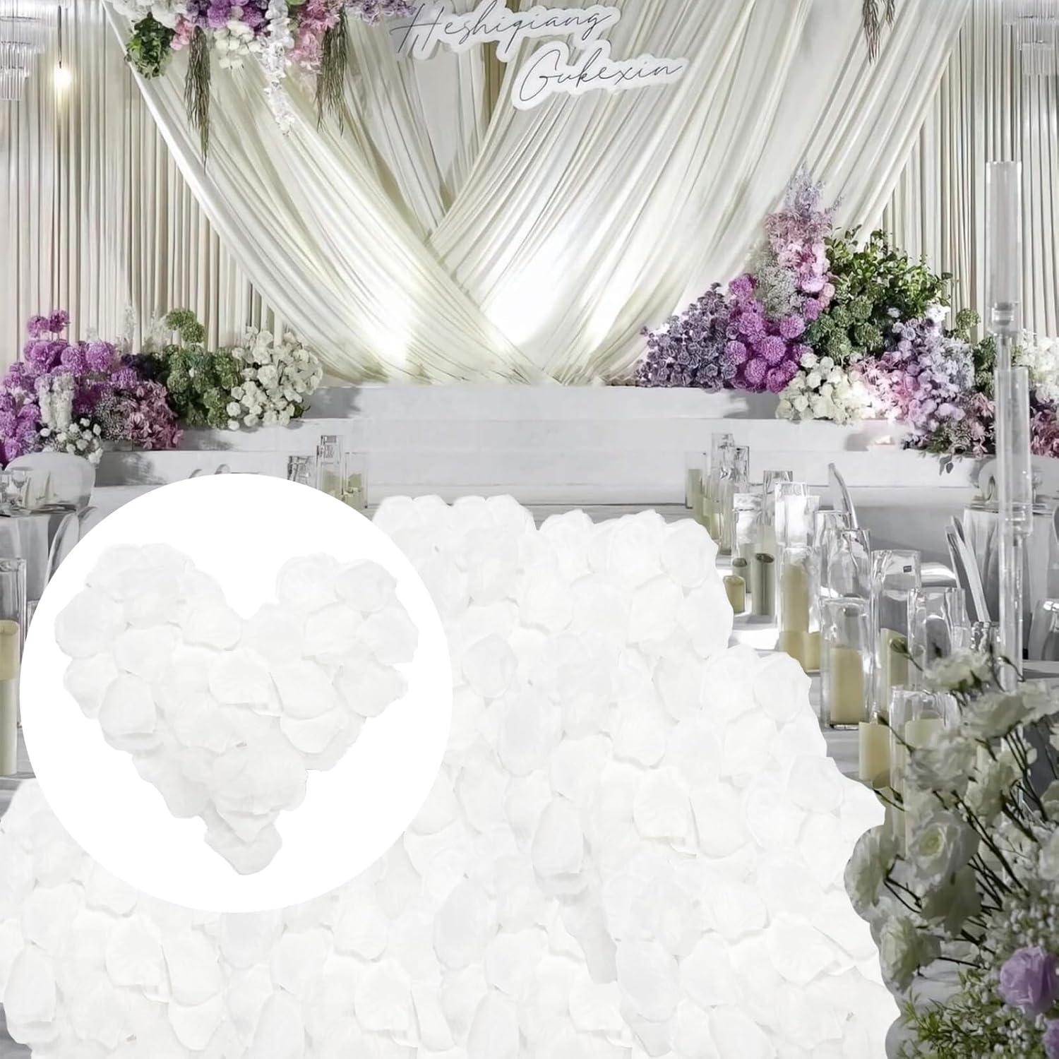 500 Pétalos de Rosa Blanca Artificial Yinluluna para Decoración