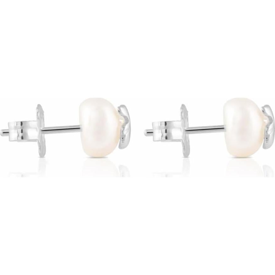 Pendientes de Stud Plata 925 TOUS Bear con Perlas Blancas 8.5mm