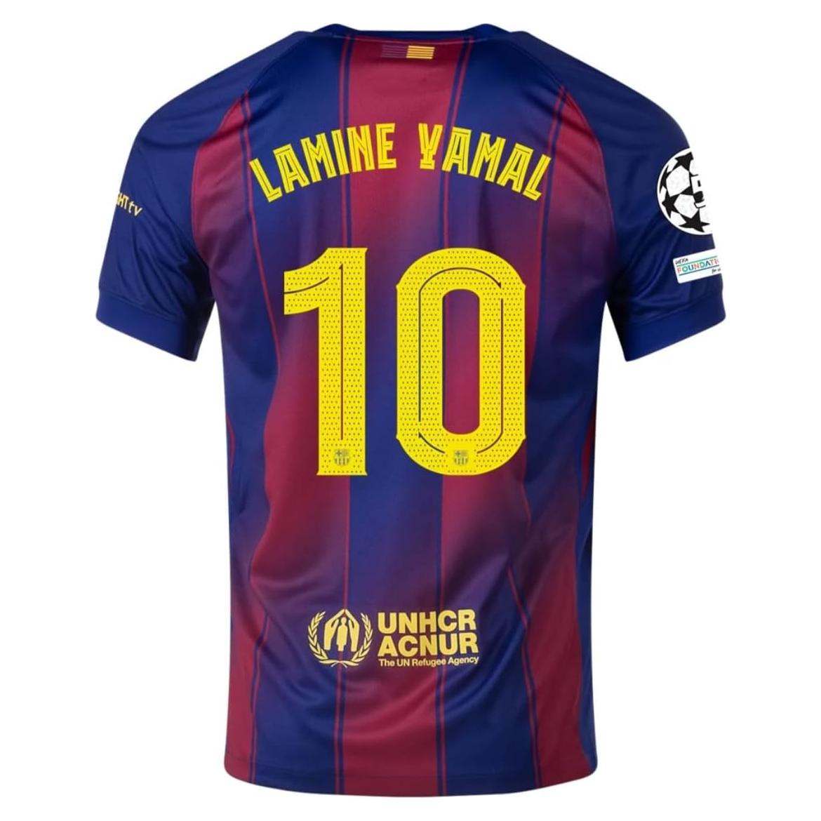 Camiseta de Fútbol Lamine Yamal #10 2025/26 Rayas Azules y Rojas