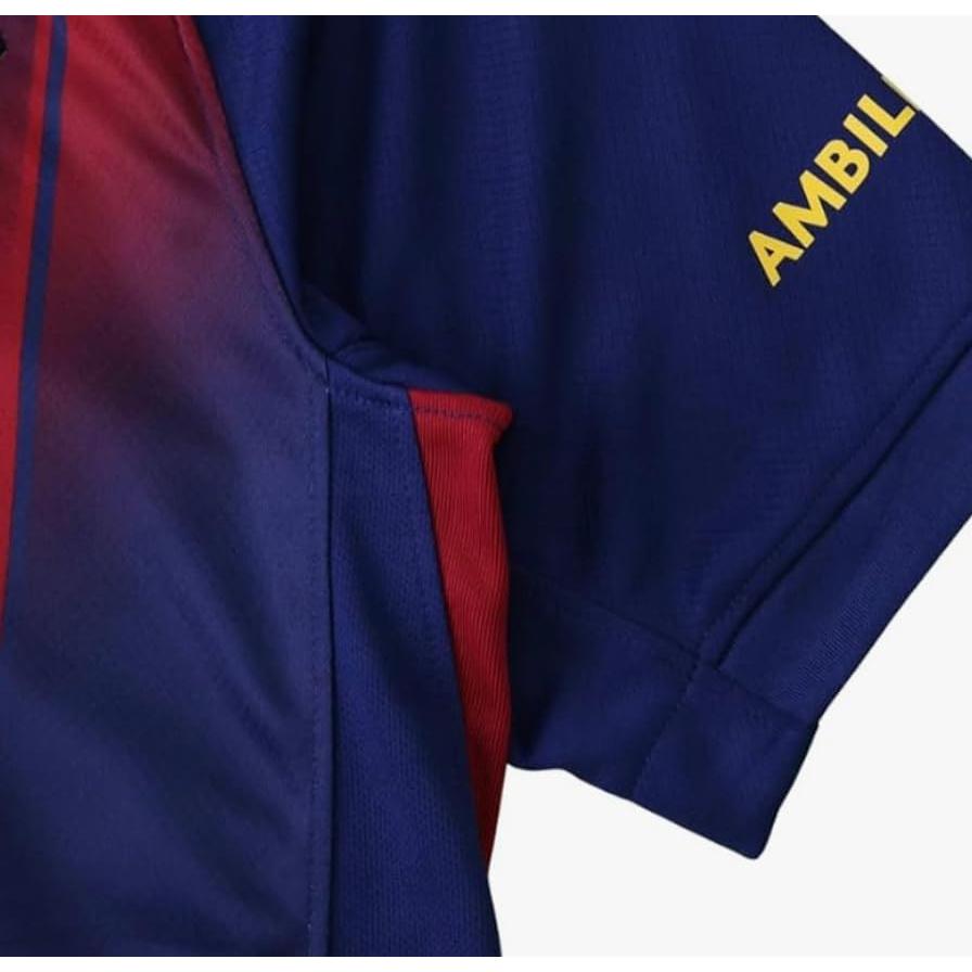 Camiseta de Fútbol Lamine Yamal #10 2025/26 Rayas Azules y Rojas