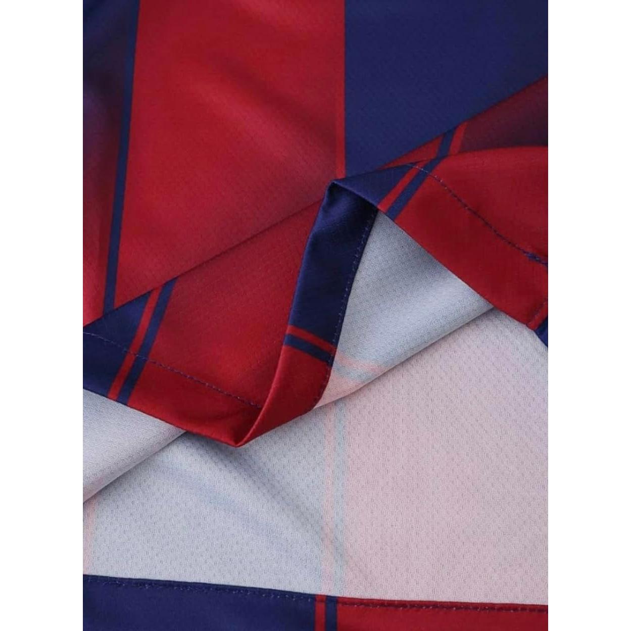 Camiseta de Fútbol Lamine Yamal #10 2025/26 Rayas Azules y Rojas