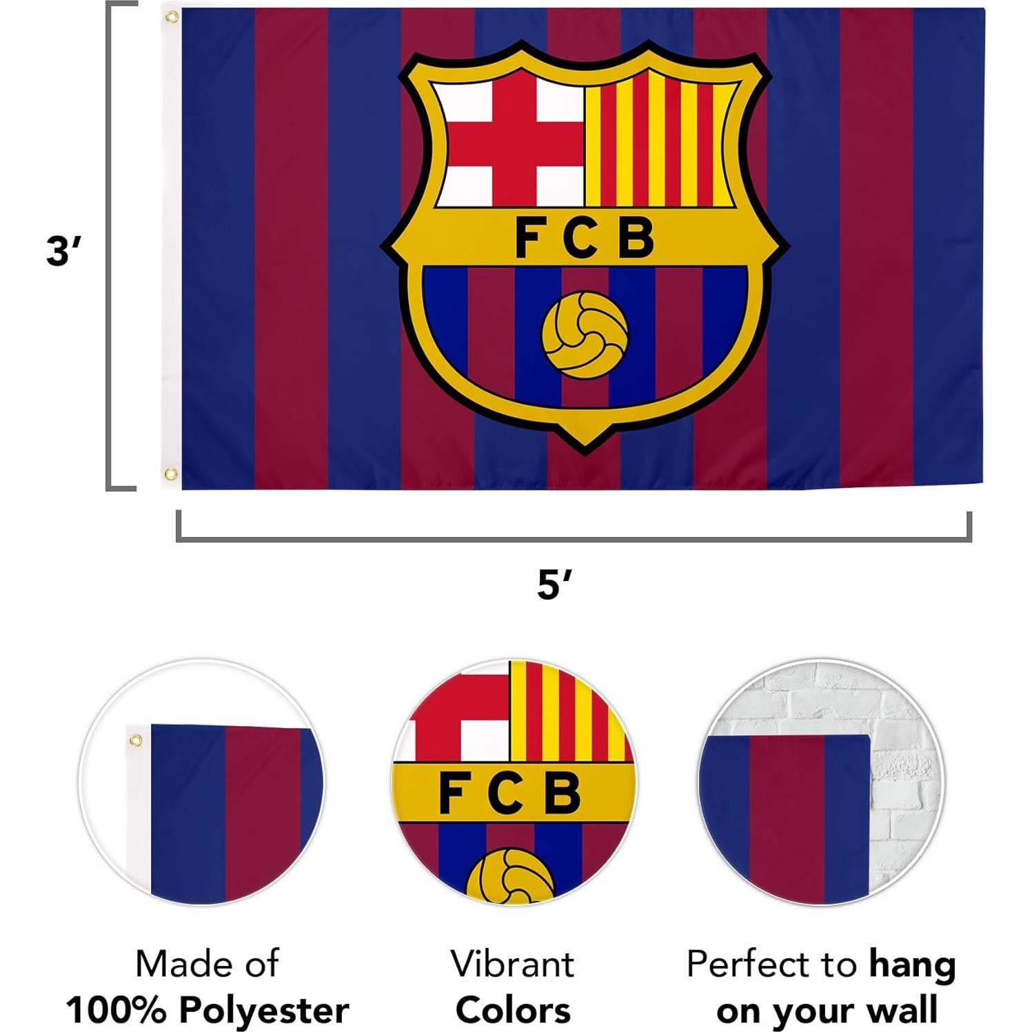 Bandera FC Barcelona 3x1.5 m Cactus del Desierto Poliester