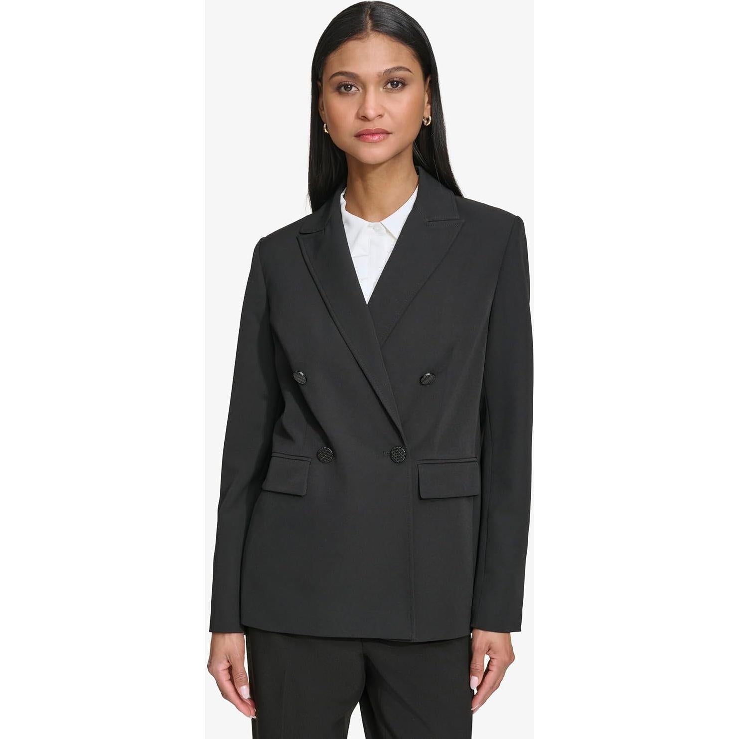 Blazer Clásico Doble Botonadura Karl Lagerfeld Mujer Negro