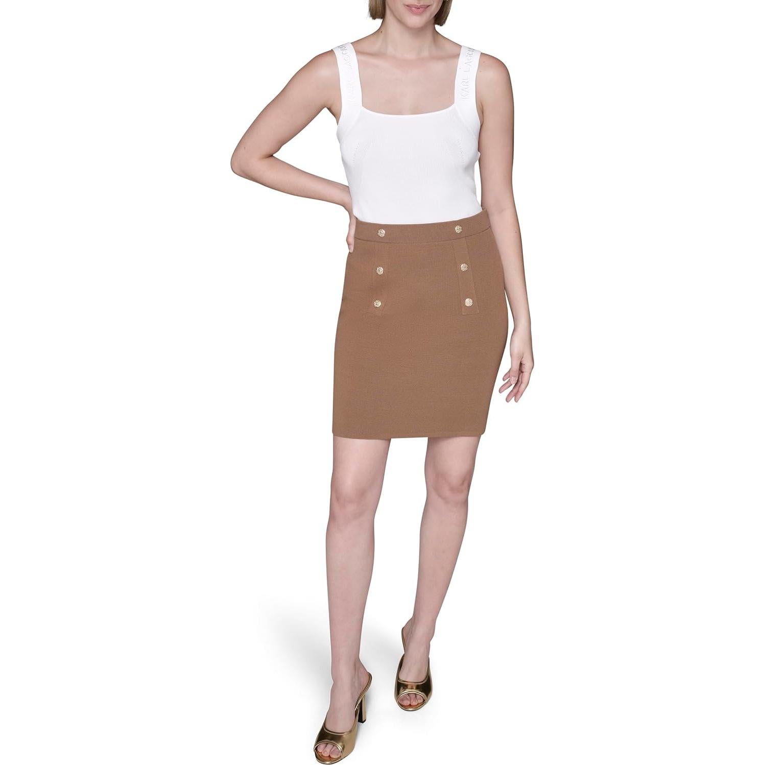Falda Recta Esencial Karl Lagerfeld para Mujeres - Vicuna