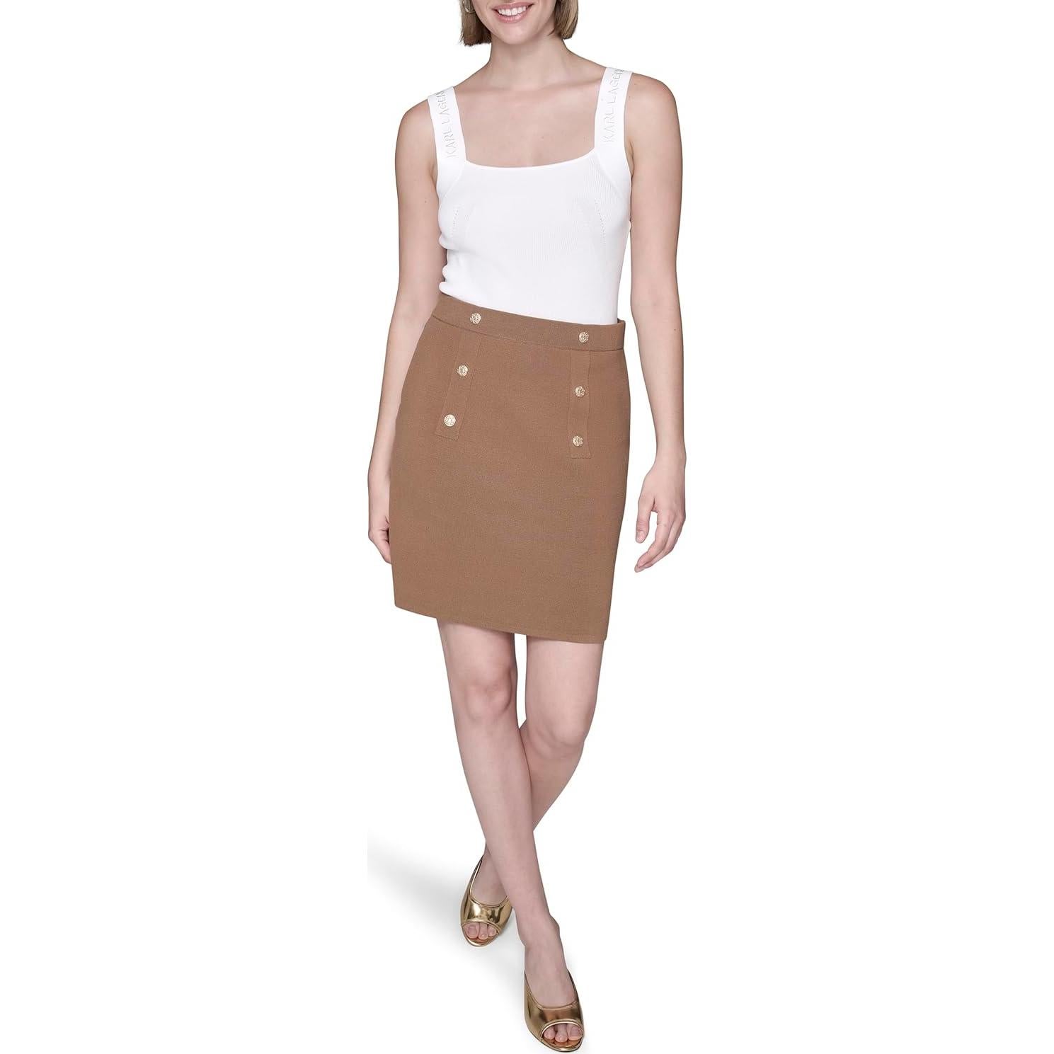 Falda Recta Esencial Karl Lagerfeld para Mujeres - Vicuna
