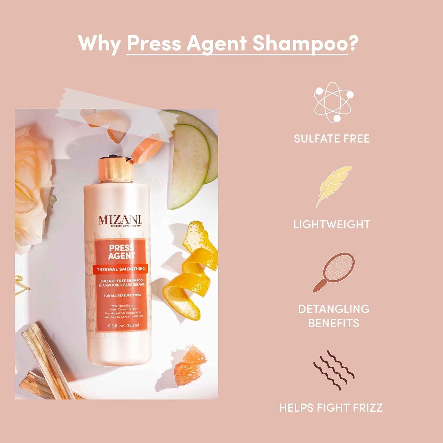 Champú Sin Sulfatos Mizani Press Agent 250 ml - Alisado Térmico