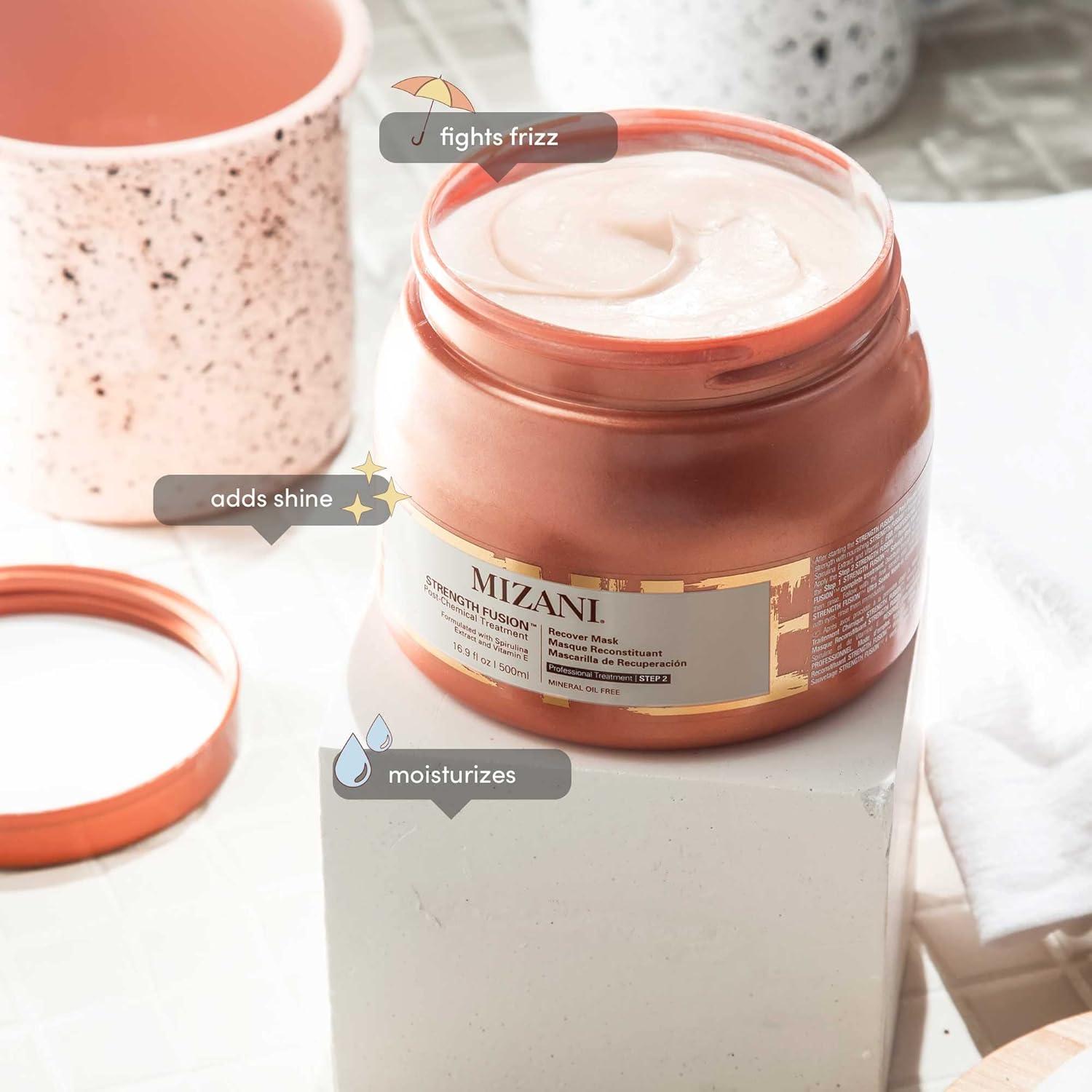 Máscara de Recuperación Mizani Strength Fusion 480g - Tratamiento Nocturno para Cabello Dañado