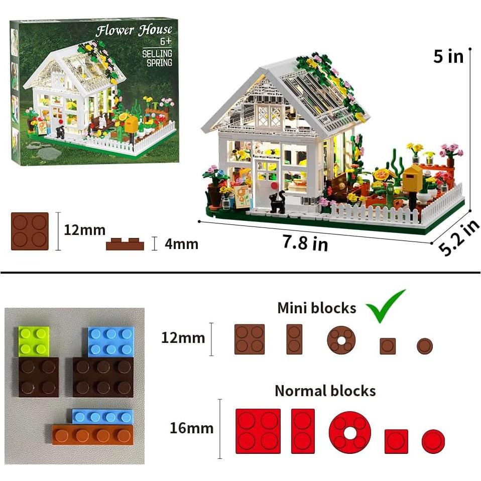 Set de Construcción Casa de Flores LED Shantou 758 Piezas