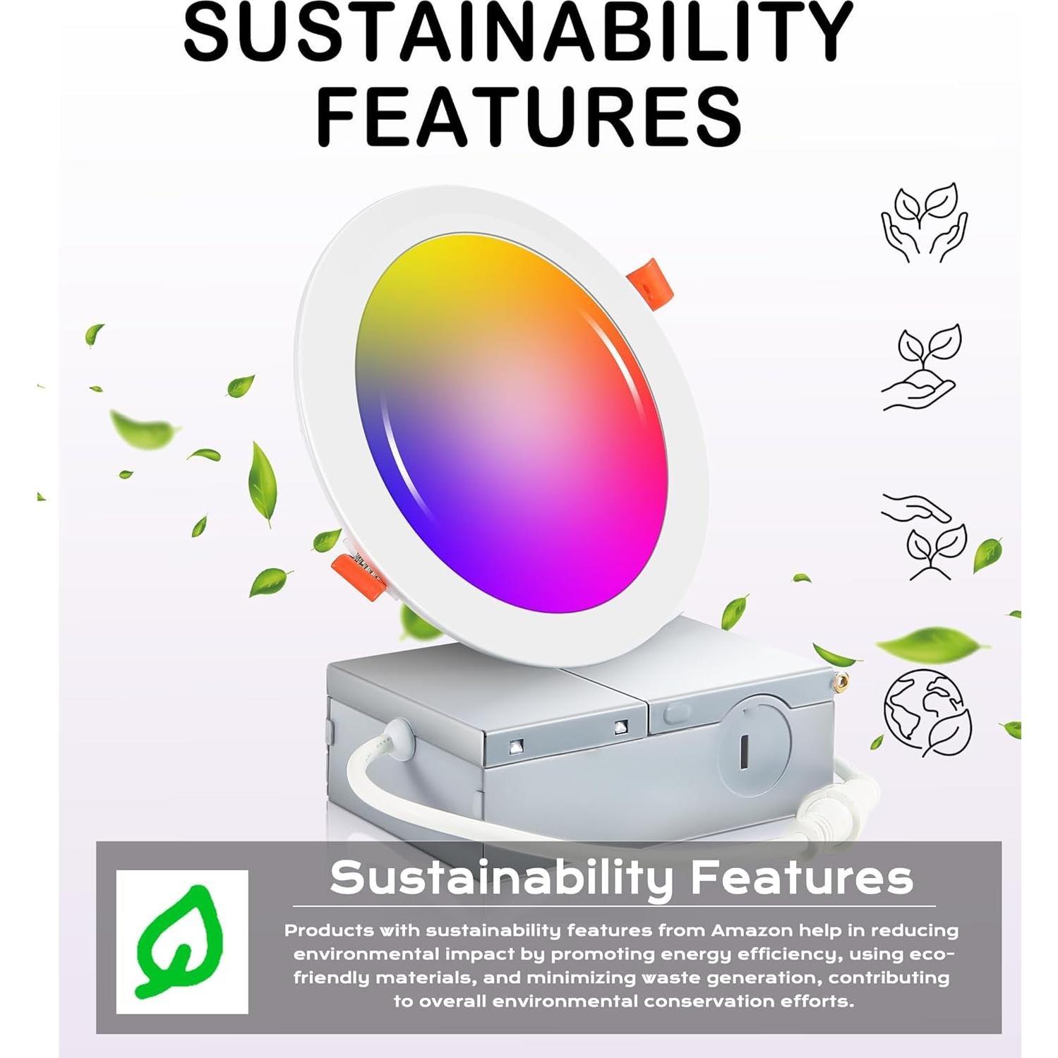 6 Luces LED Empotradas CLOUDY BAY 10W RGB+Blanco 4"