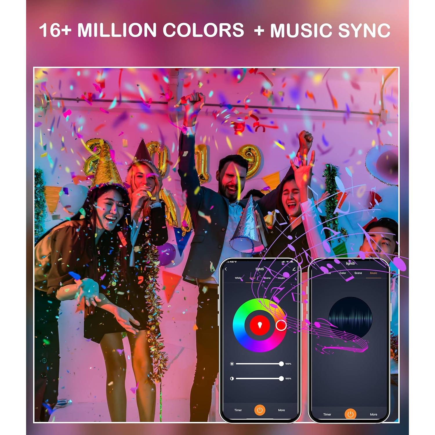 6 Luces LED Empotradas CLOUDY BAY 10W RGB+Blanco 4"